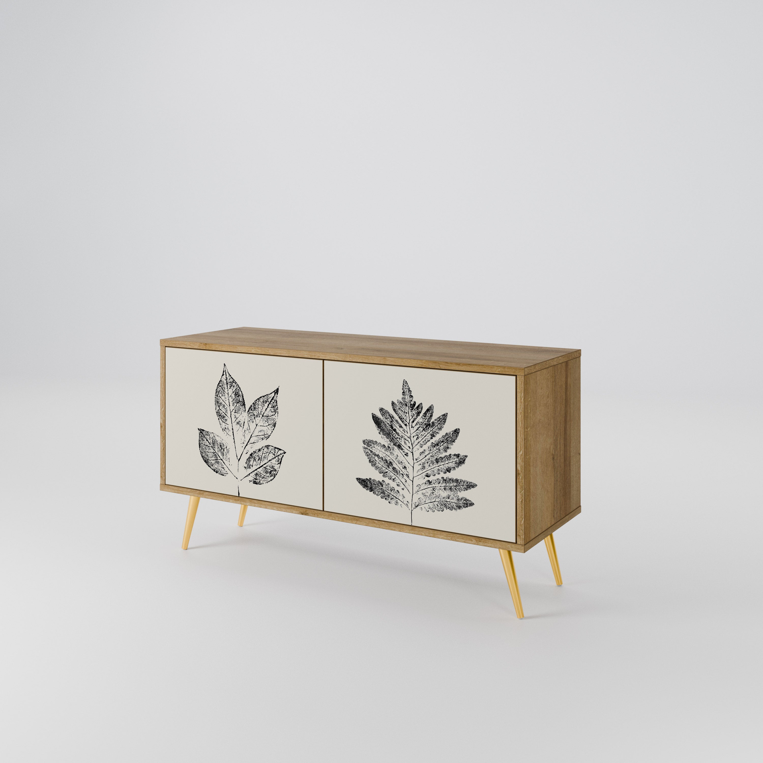 LEAFY STAMPS Mueble de TV Compacto de 2 puertas
