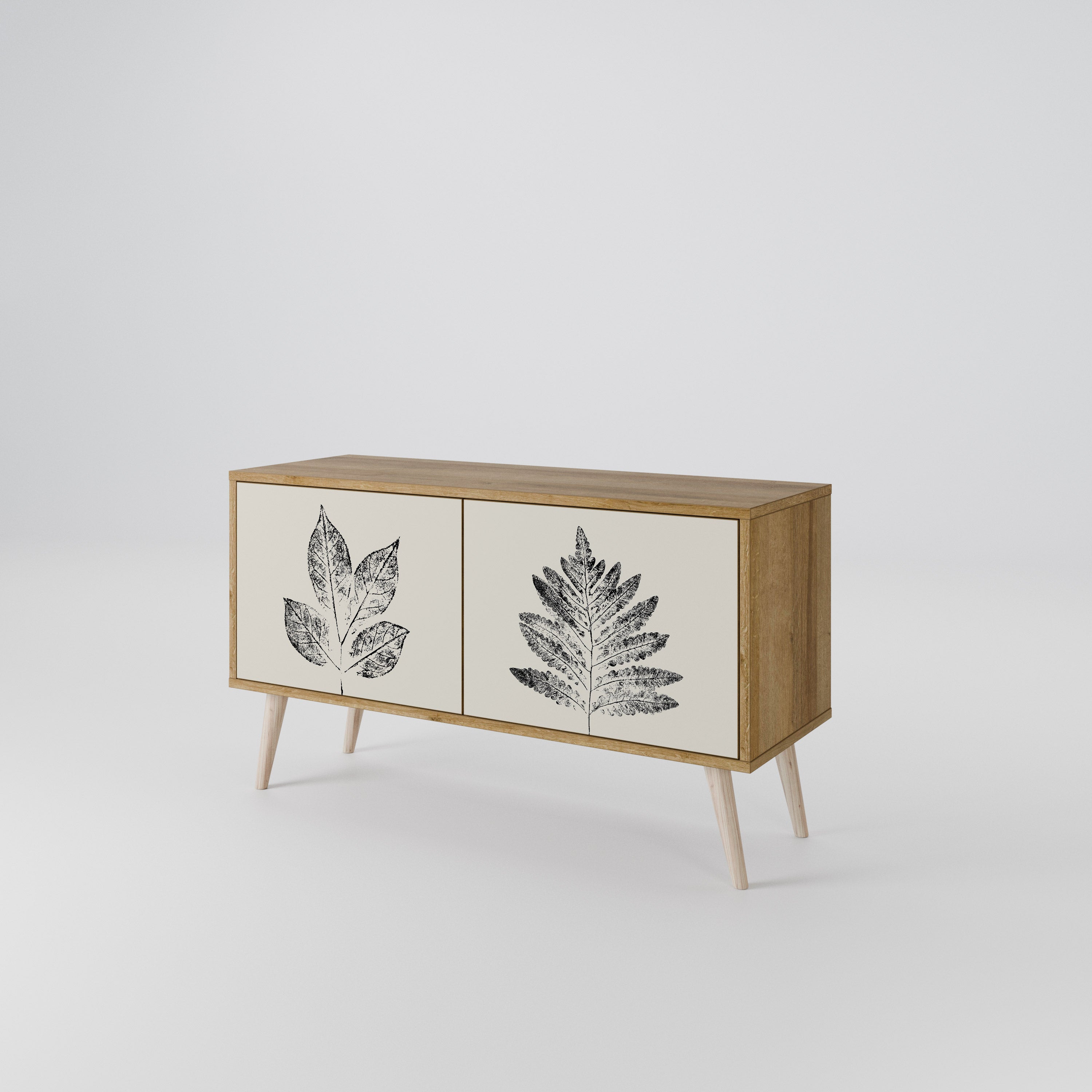 LEAFY STAMPS Mueble de TV Compacto de 2 puertas