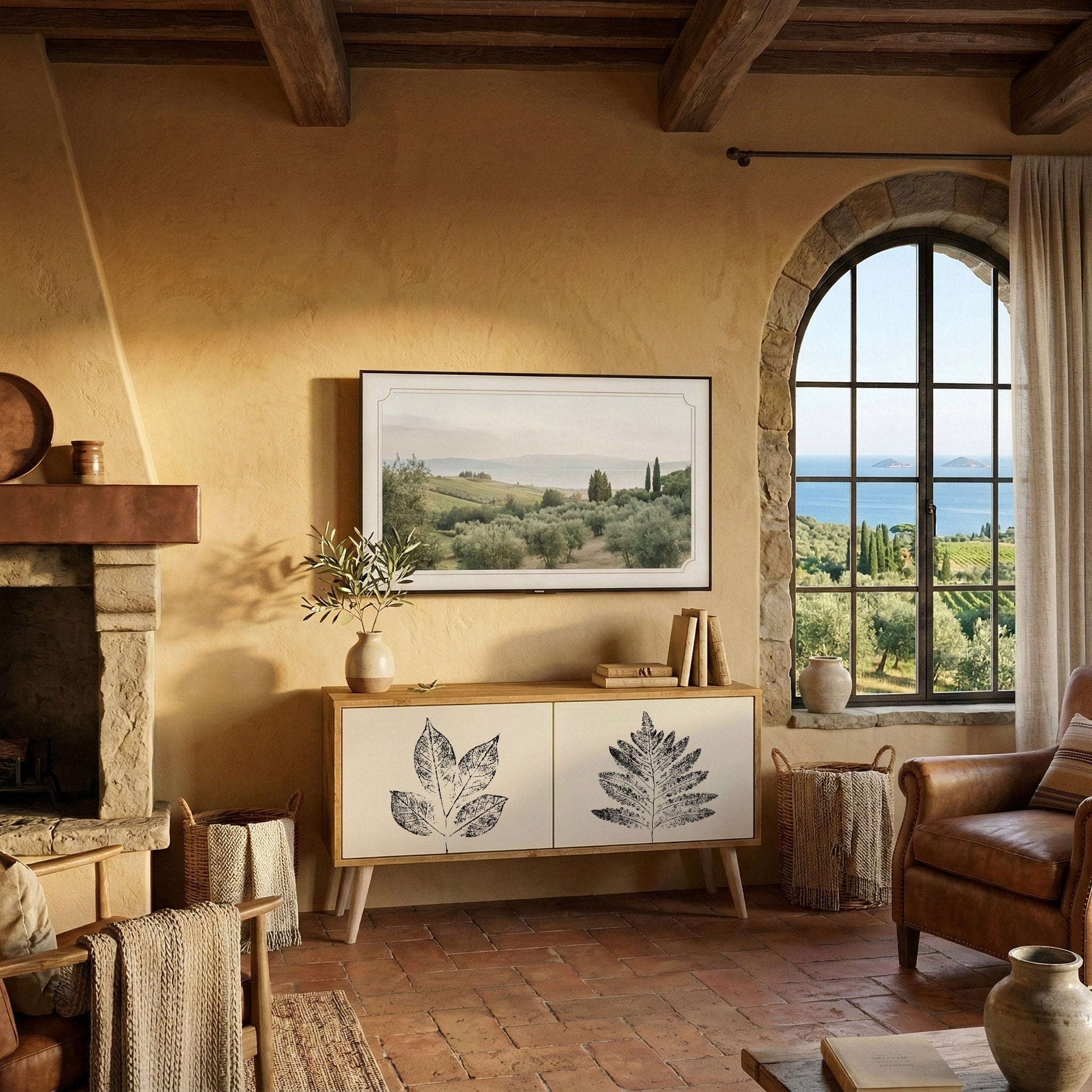 LEAFY STAMPS Kompaktes 2-türiges TV-Lowboard