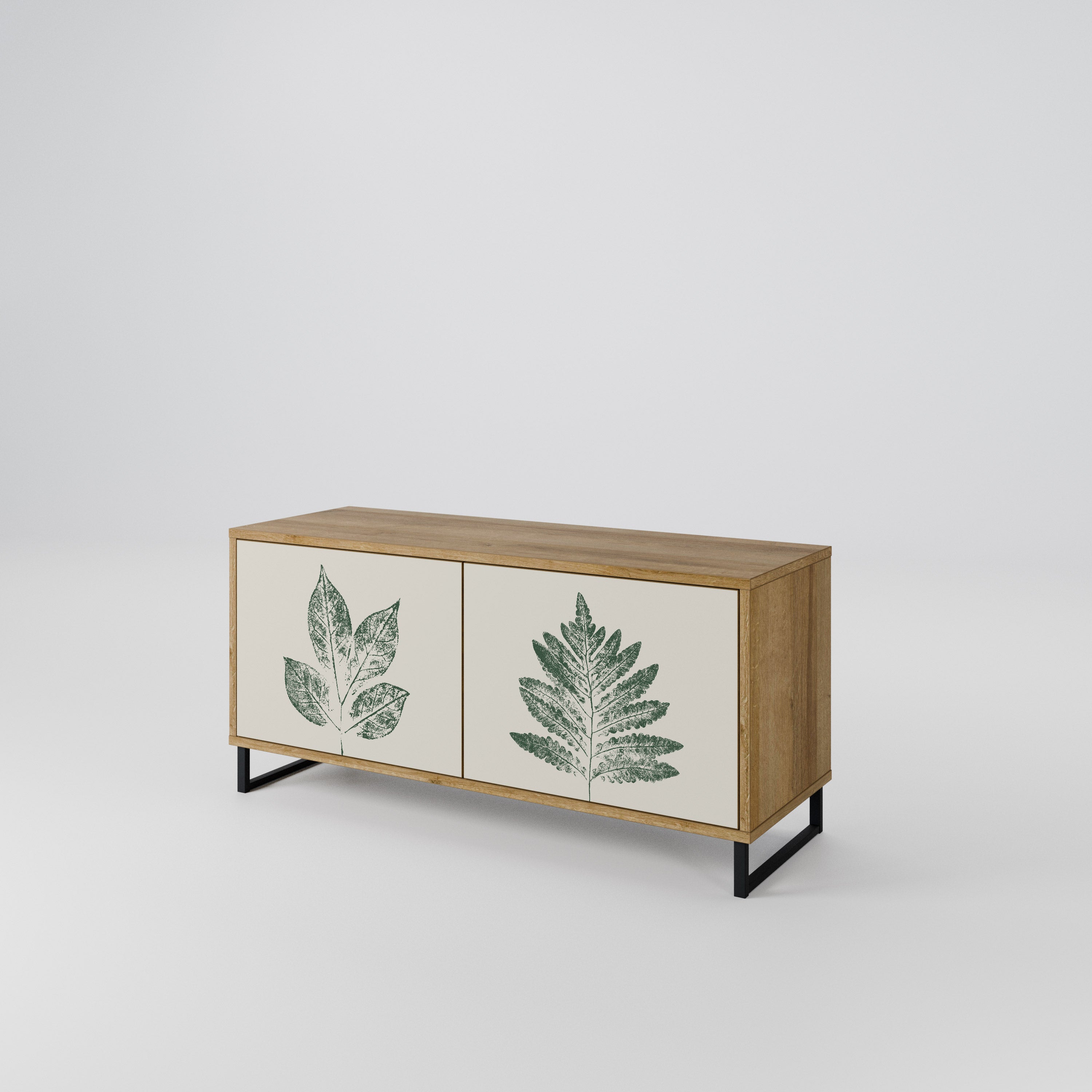 GREEN LEAFY STAMPS Mueble de TV Compacto de 2 puertas