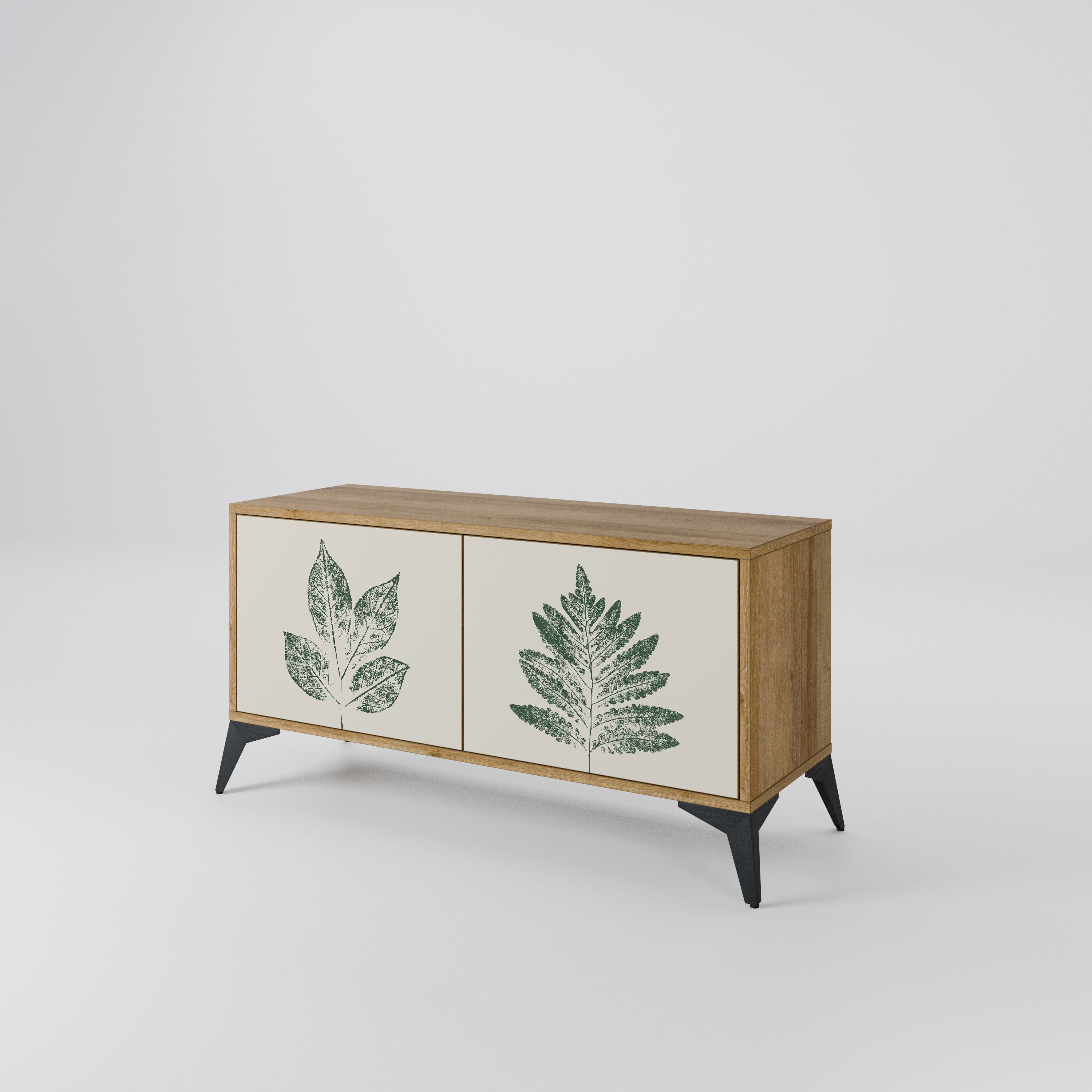 GREEN LEAFY STAMPS Mueble de TV Compacto de 2 puertas