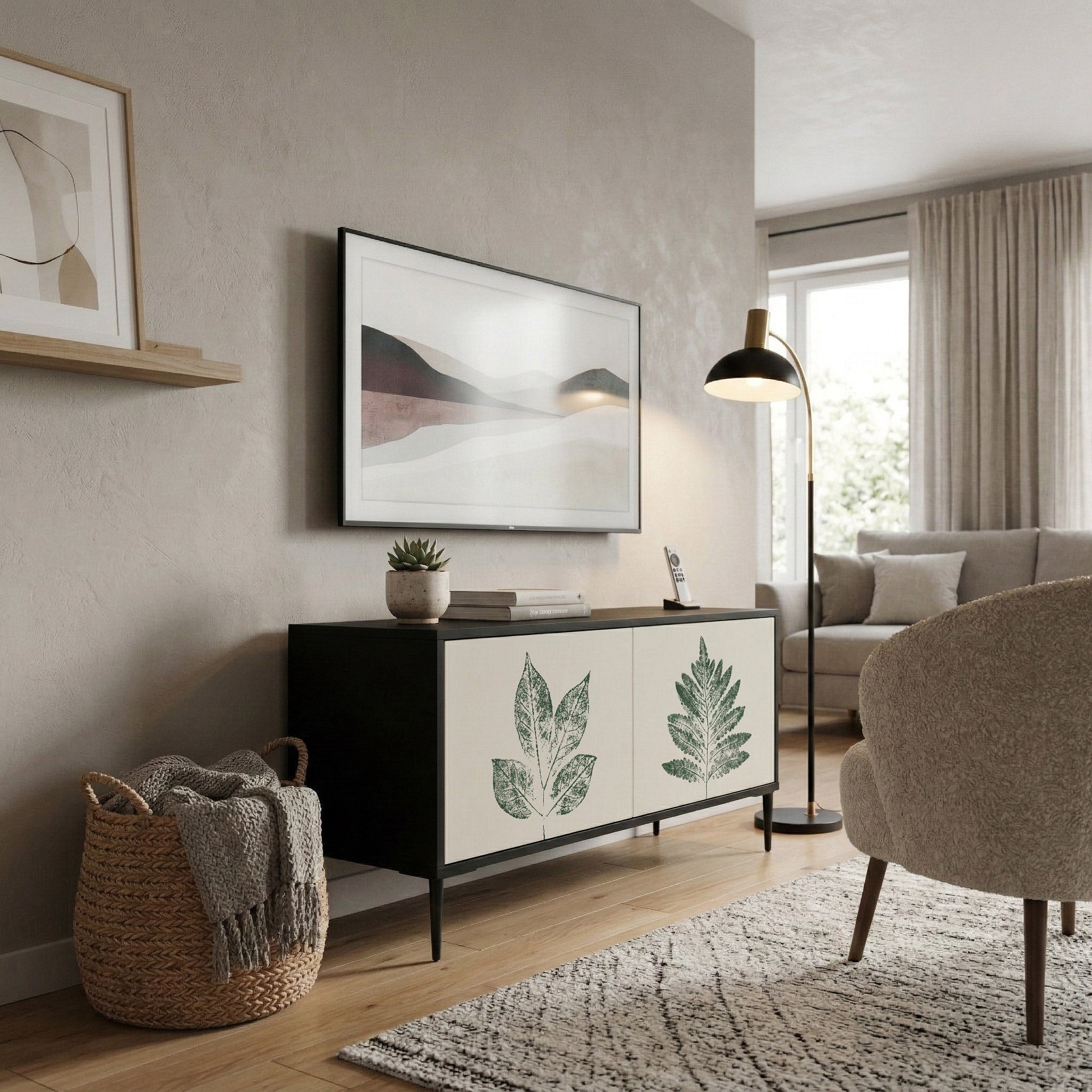 GREEN LEAFY STAMPS Mobile TV Compatto a 2 Ante