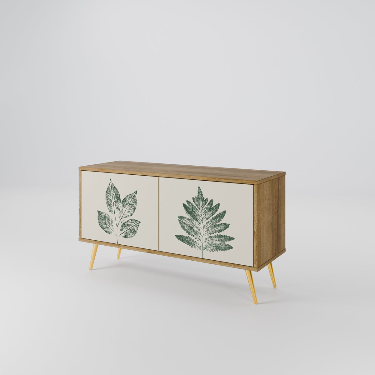 GREEN LEAFY STAMPS Kompaktes 2-türiges TV-Lowboard