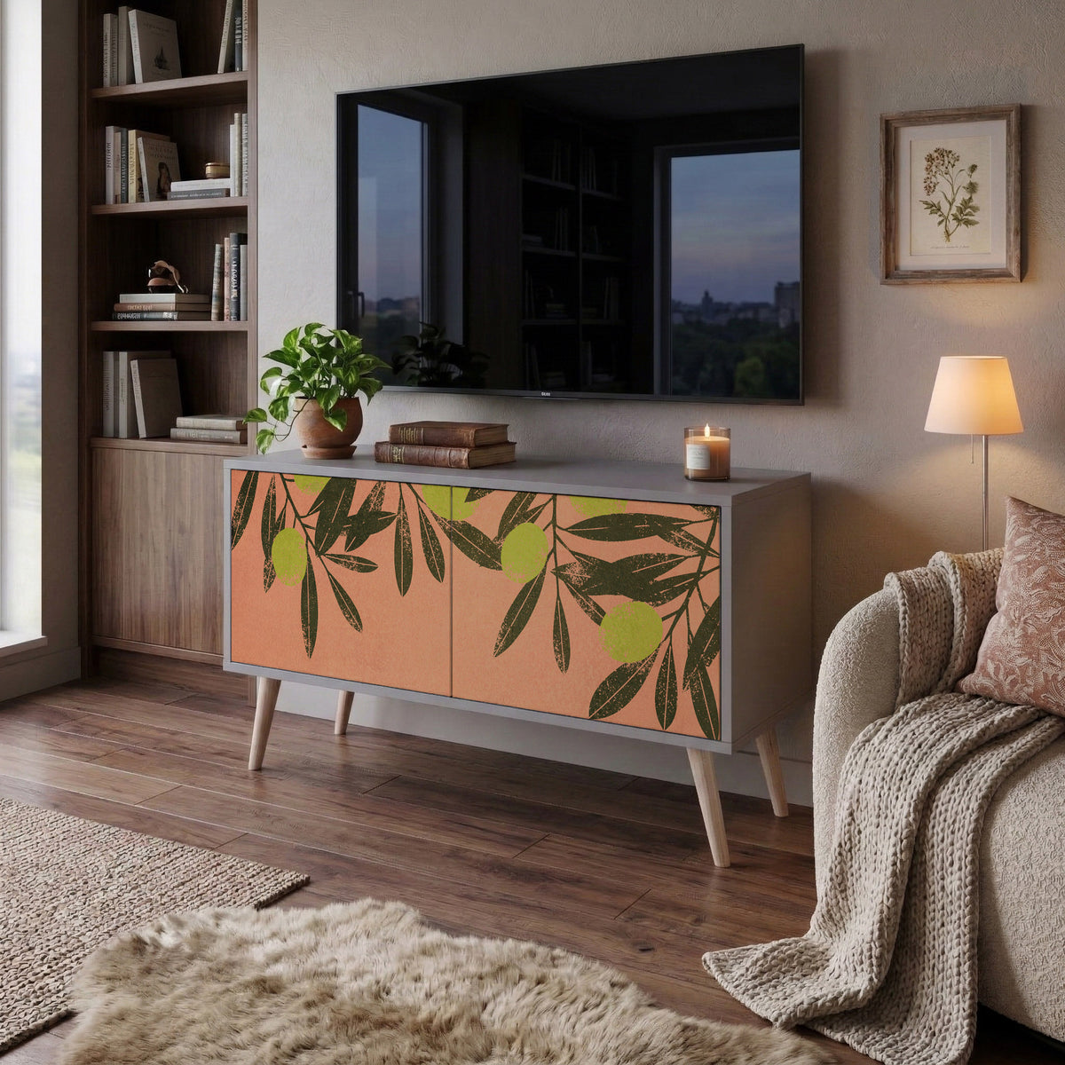JUICY OLIVES Mueble de TV Compacto de 2 puertas