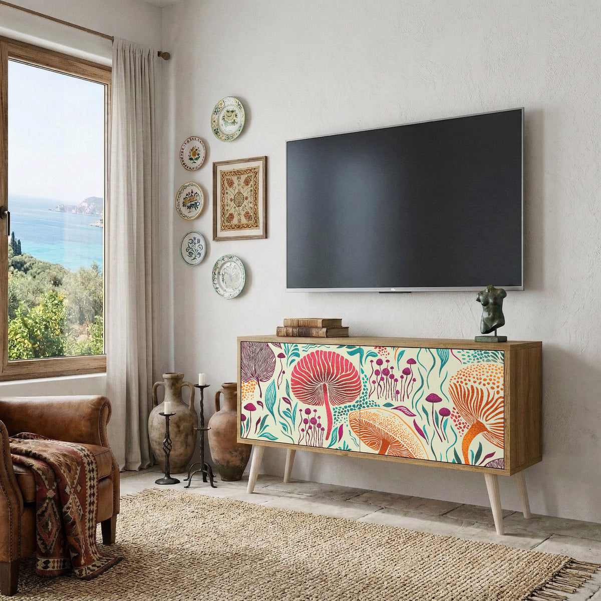 FUNGUS FANTASY Kompaktes 2-türiges TV-Lowboard