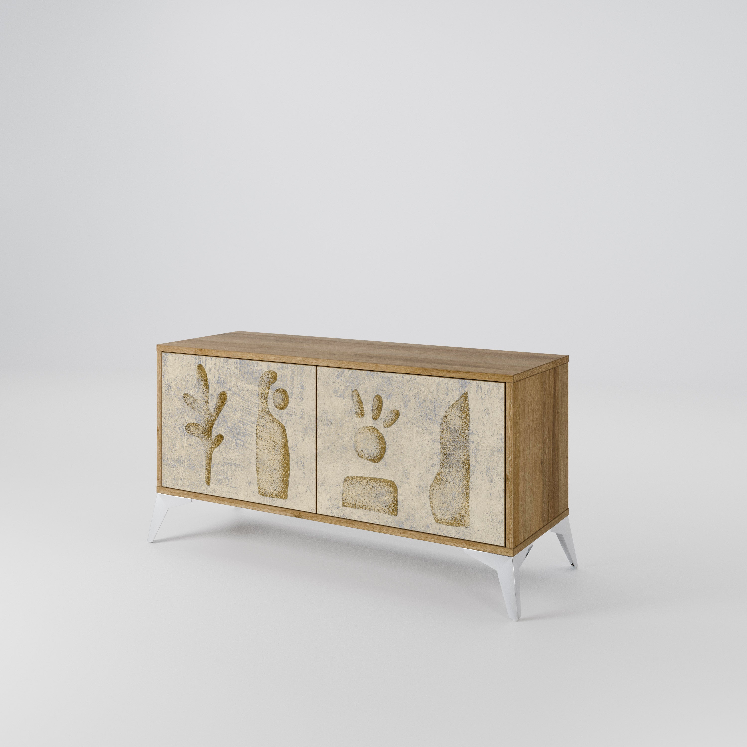 SAND SCULPTURES Mueble de TV Compacto de 2 puertas