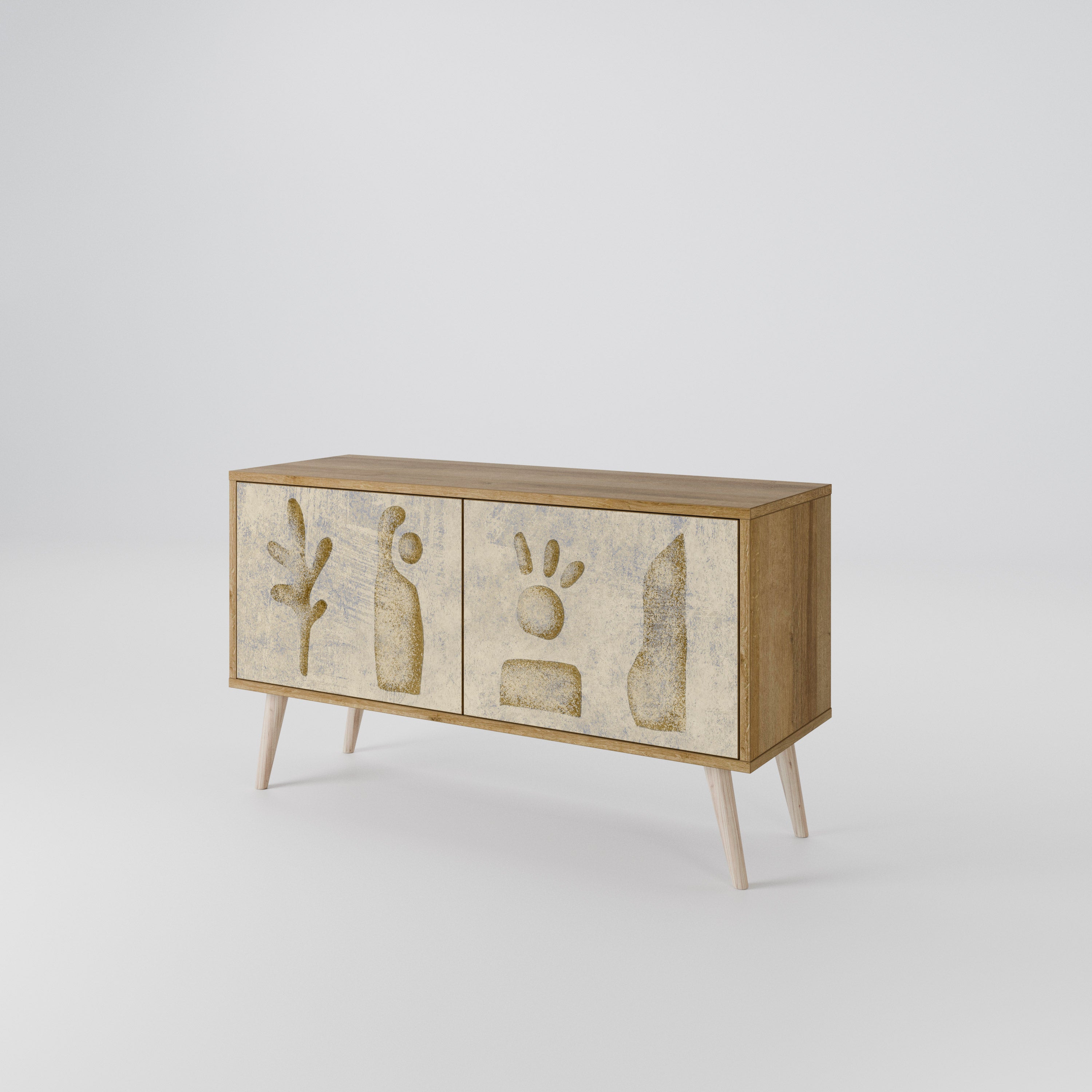 SAND SCULPTURES Mueble de TV Compacto de 2 puertas