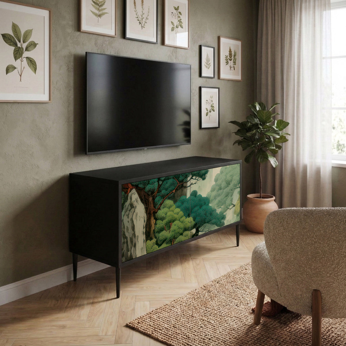 VERDURE ABYSS Kompaktní dvoudveřový TV stolek