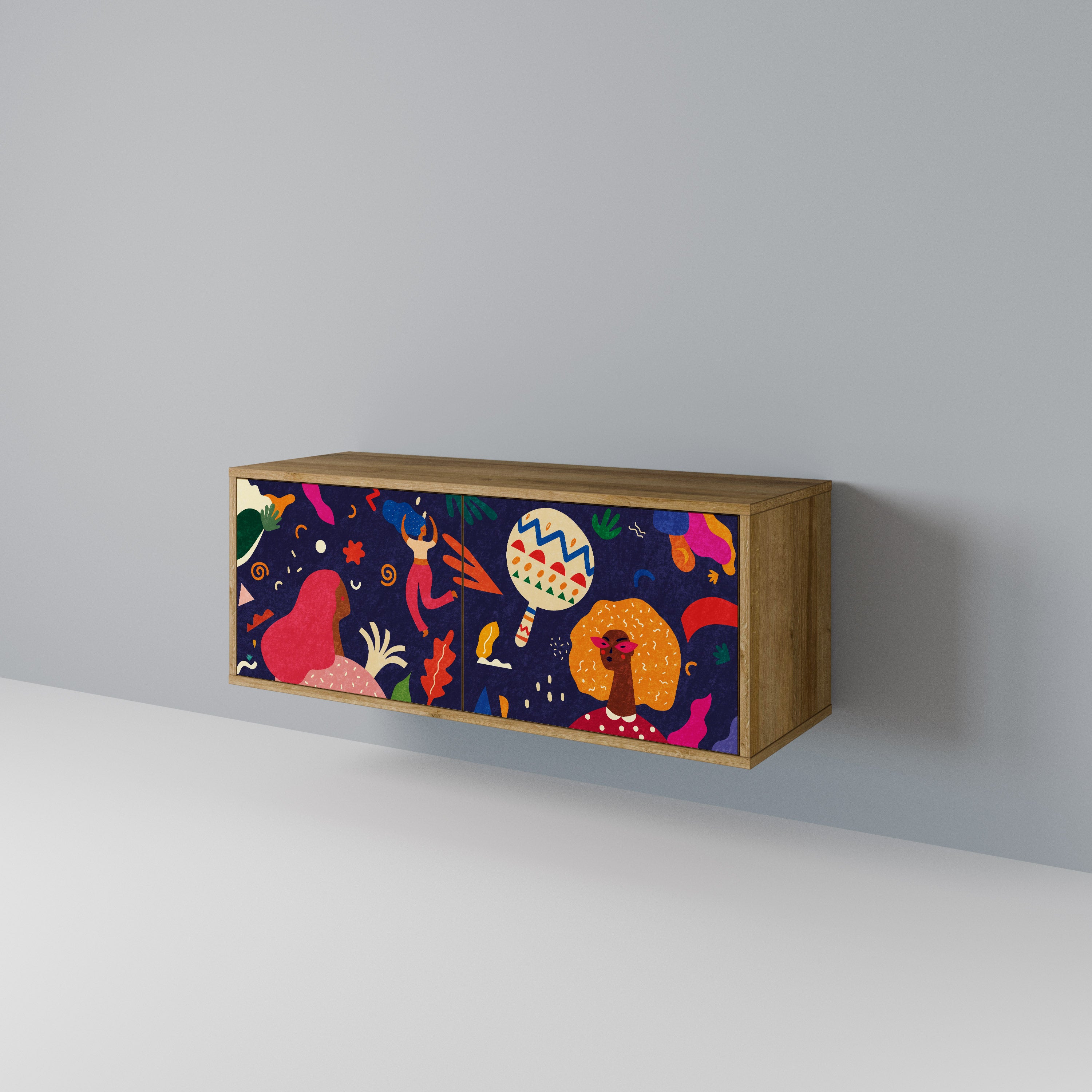 FESTIVE PLEASURES Mueble de TV Compacto de 2 puertas