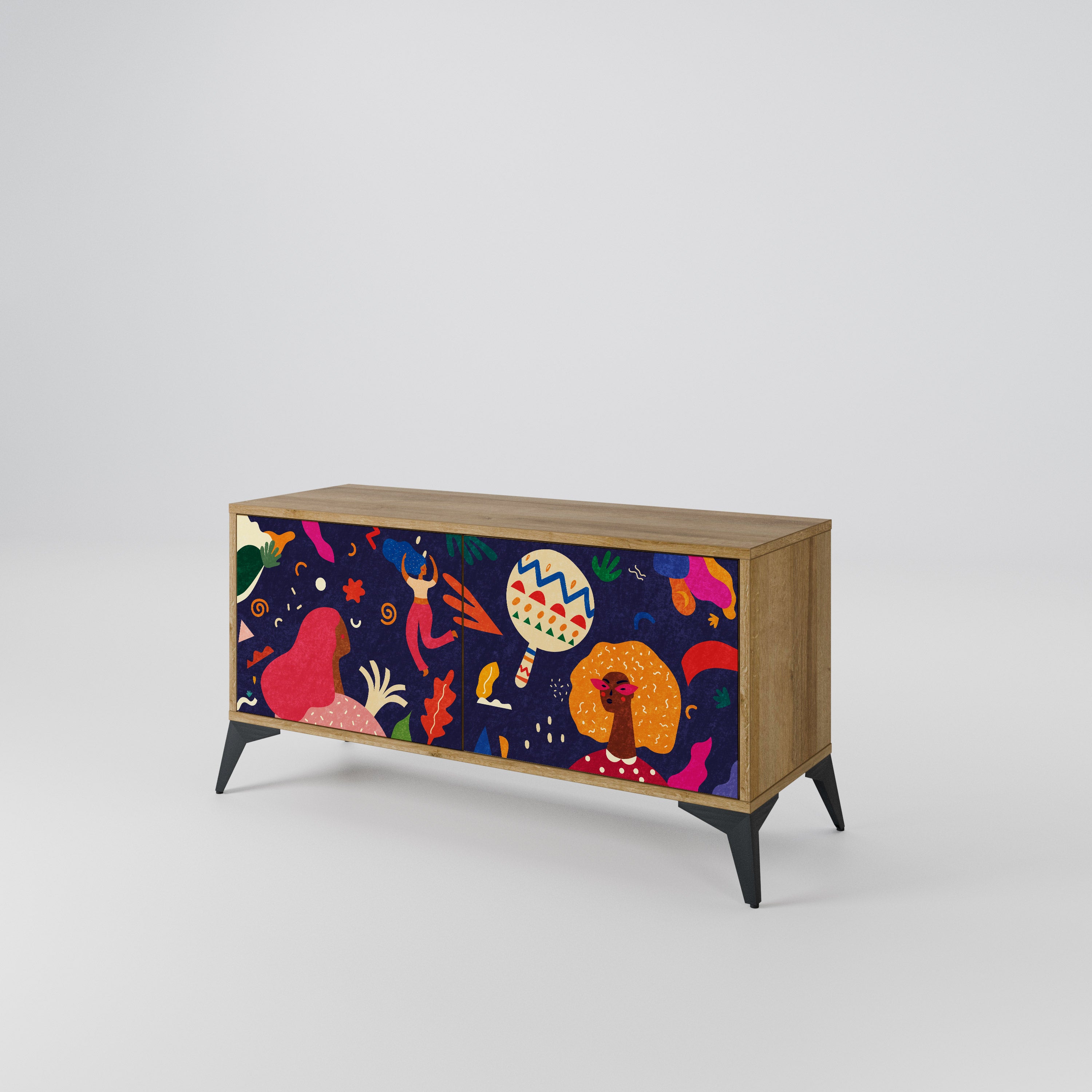 FESTIVE PLEASURES Mueble de TV Compacto de 2 puertas