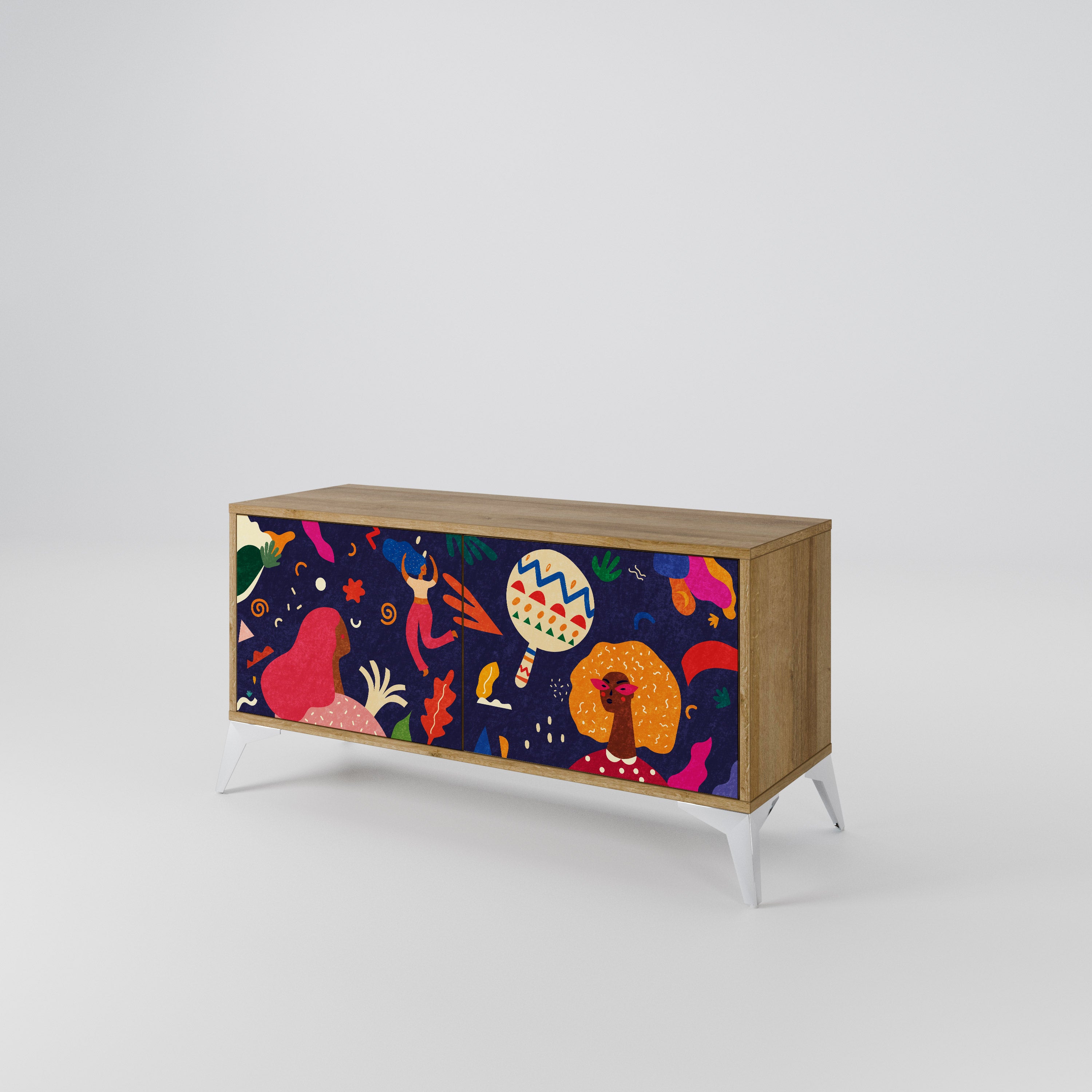 FESTIVE PLEASURES Mueble de TV Compacto de 2 puertas