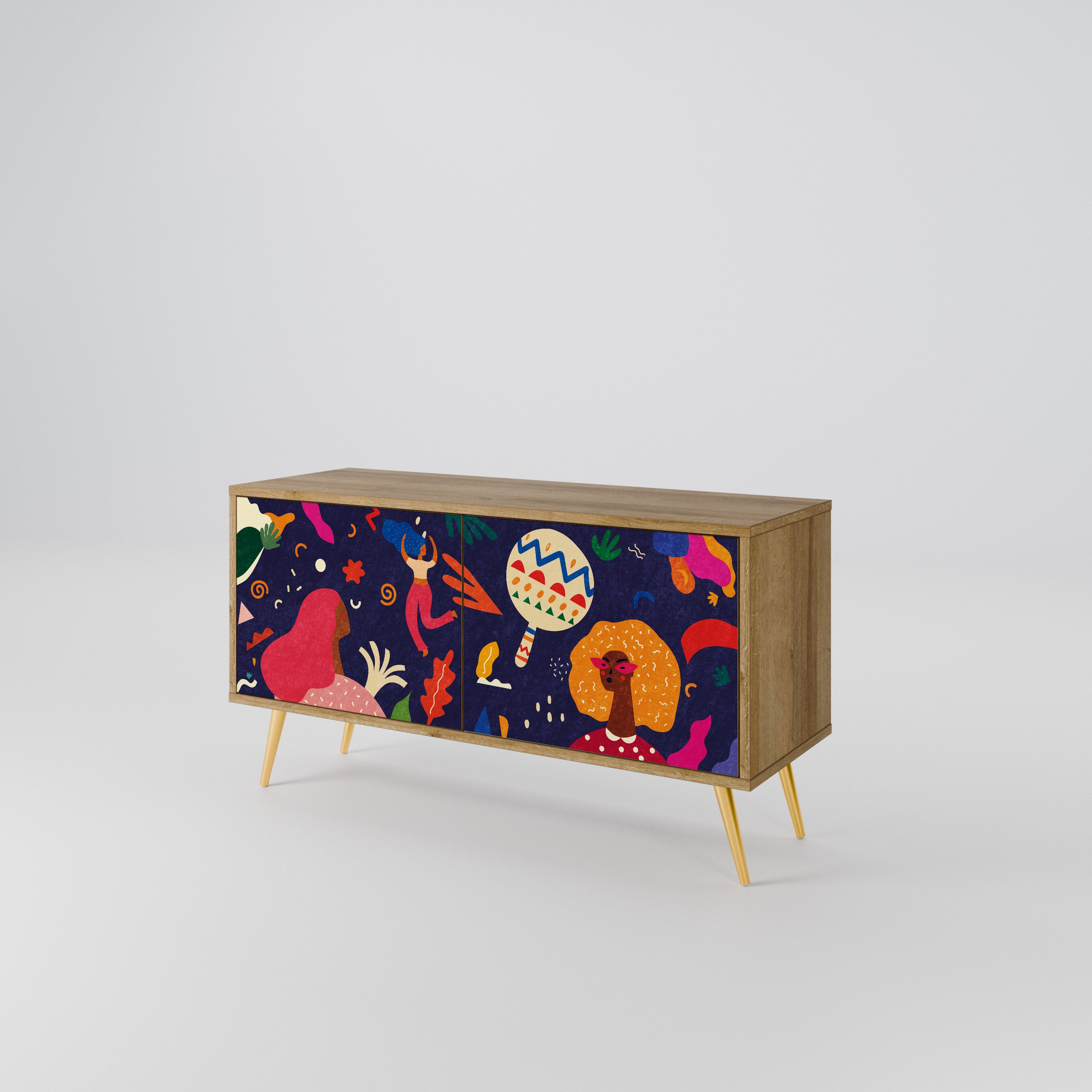FESTIVE PLEASURES Mueble de TV Compacto de 2 puertas