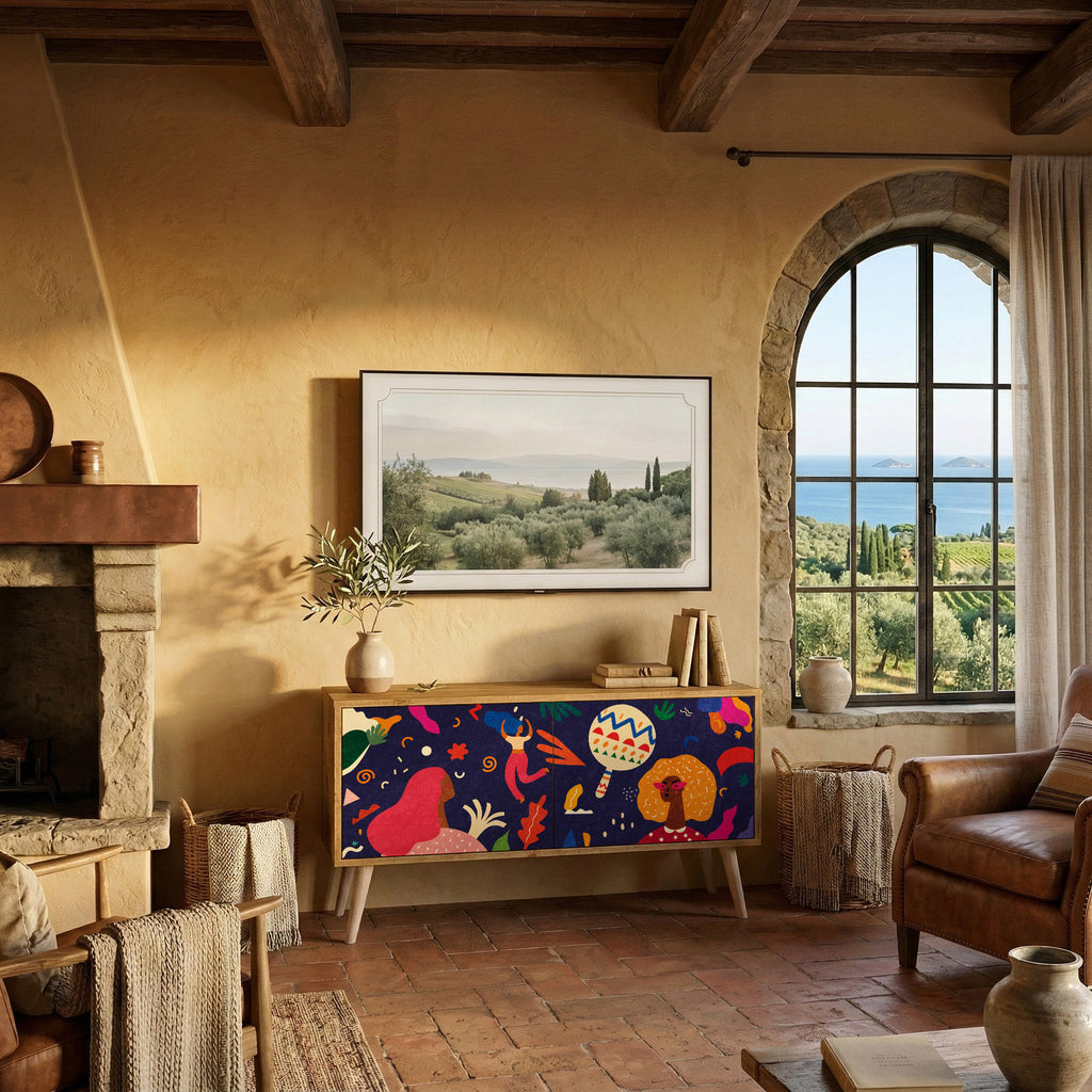 FESTIVE PLEASURES Mobile TV Compatto a 2 Ante