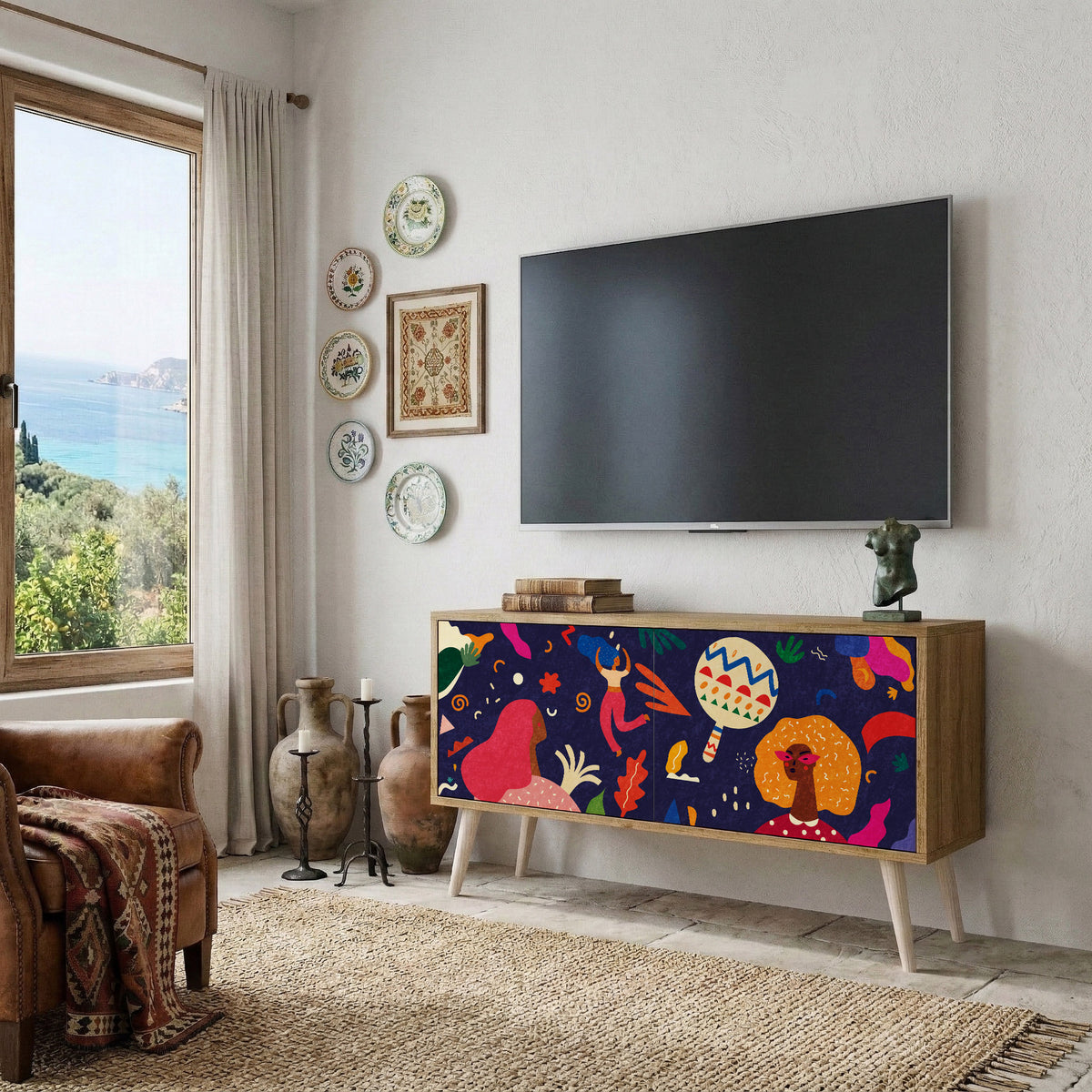 FESTIVE PLEASURES Kompaktní dvoudveřový TV stolek