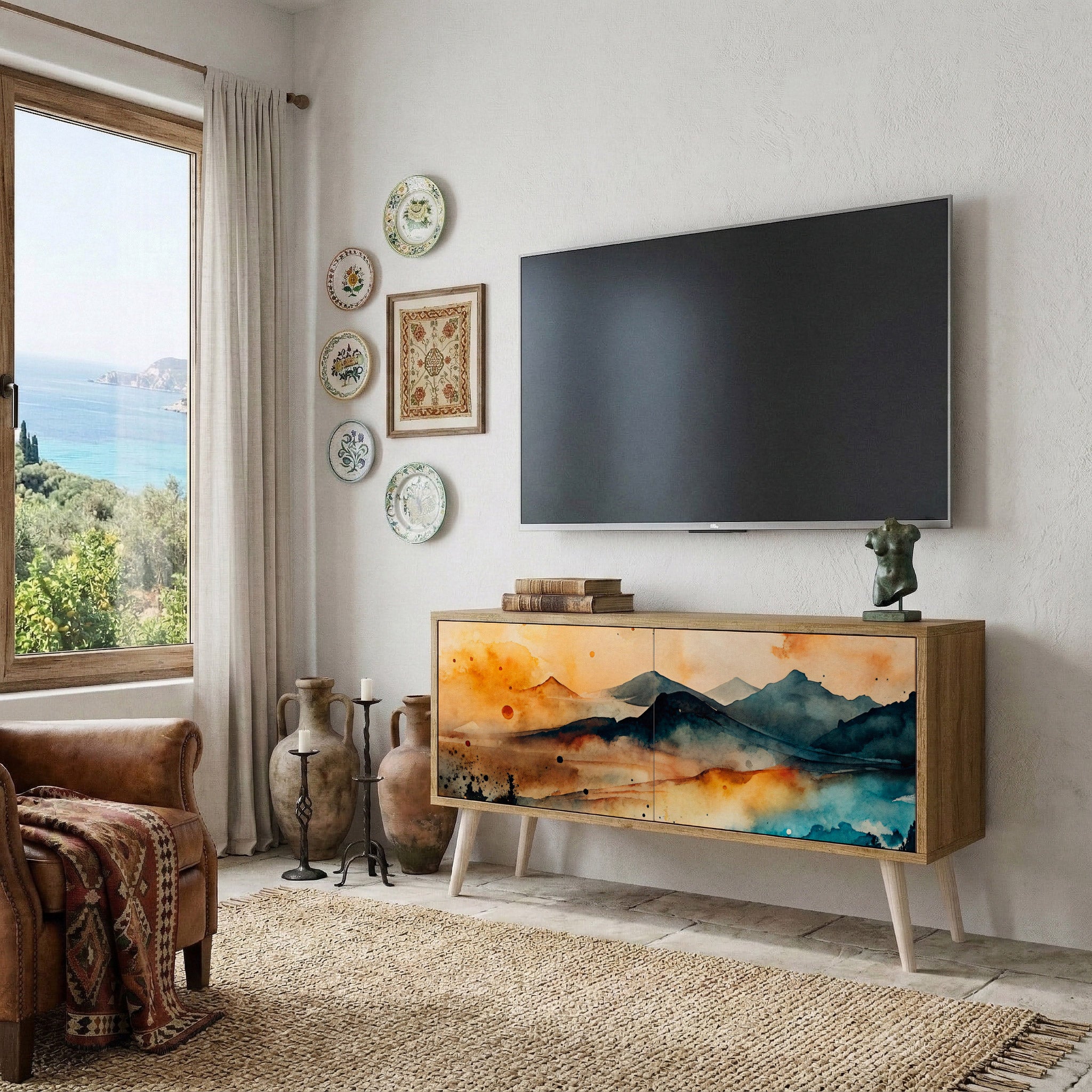 OMINOUS MOUNTAINS Kompaktes 2-türiges TV-Lowboard