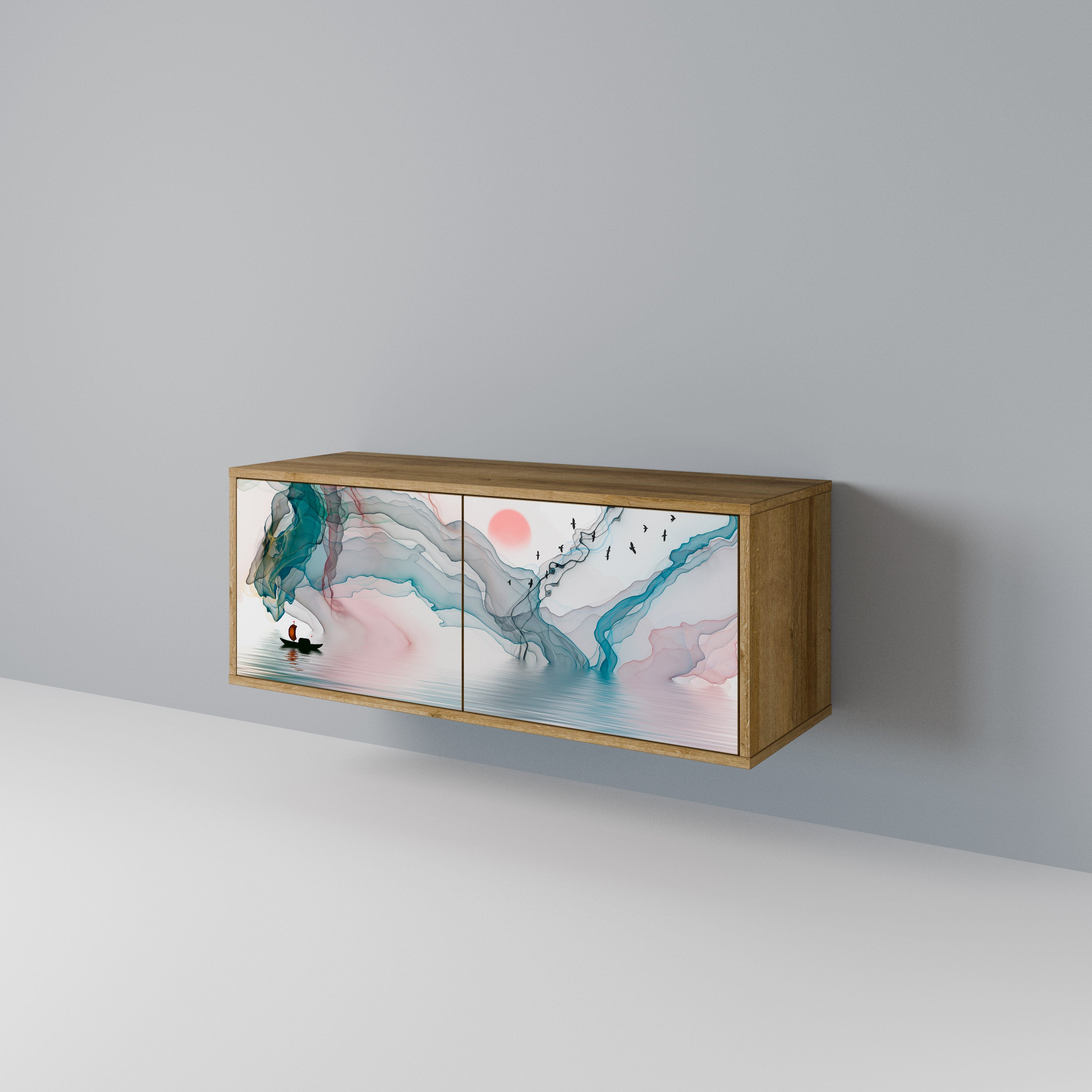 VELVET CROSSING Kompakt TV-bänk med 2 dörrar