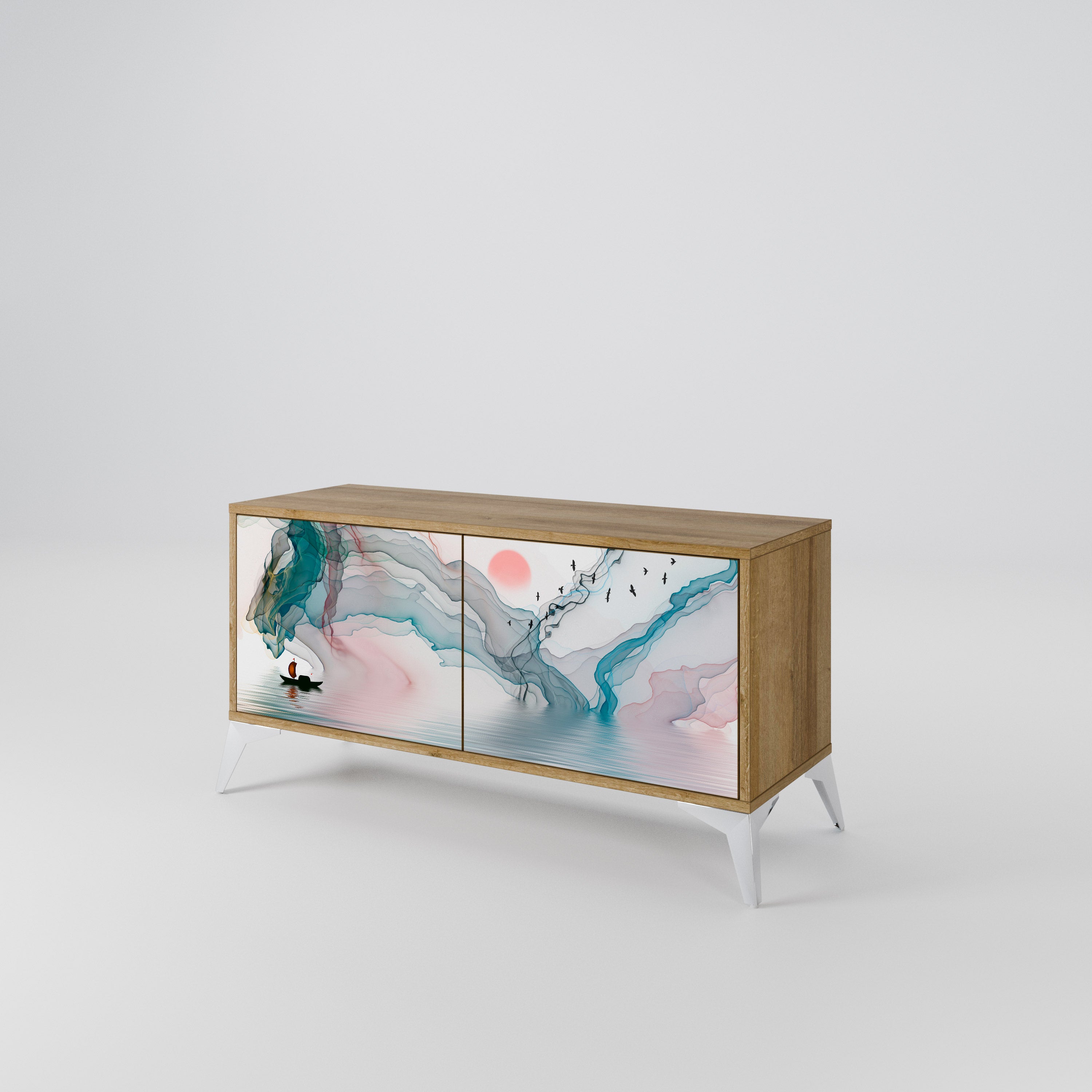 VELVET CROSSING Kompakt TV-bänk med 2 dörrar