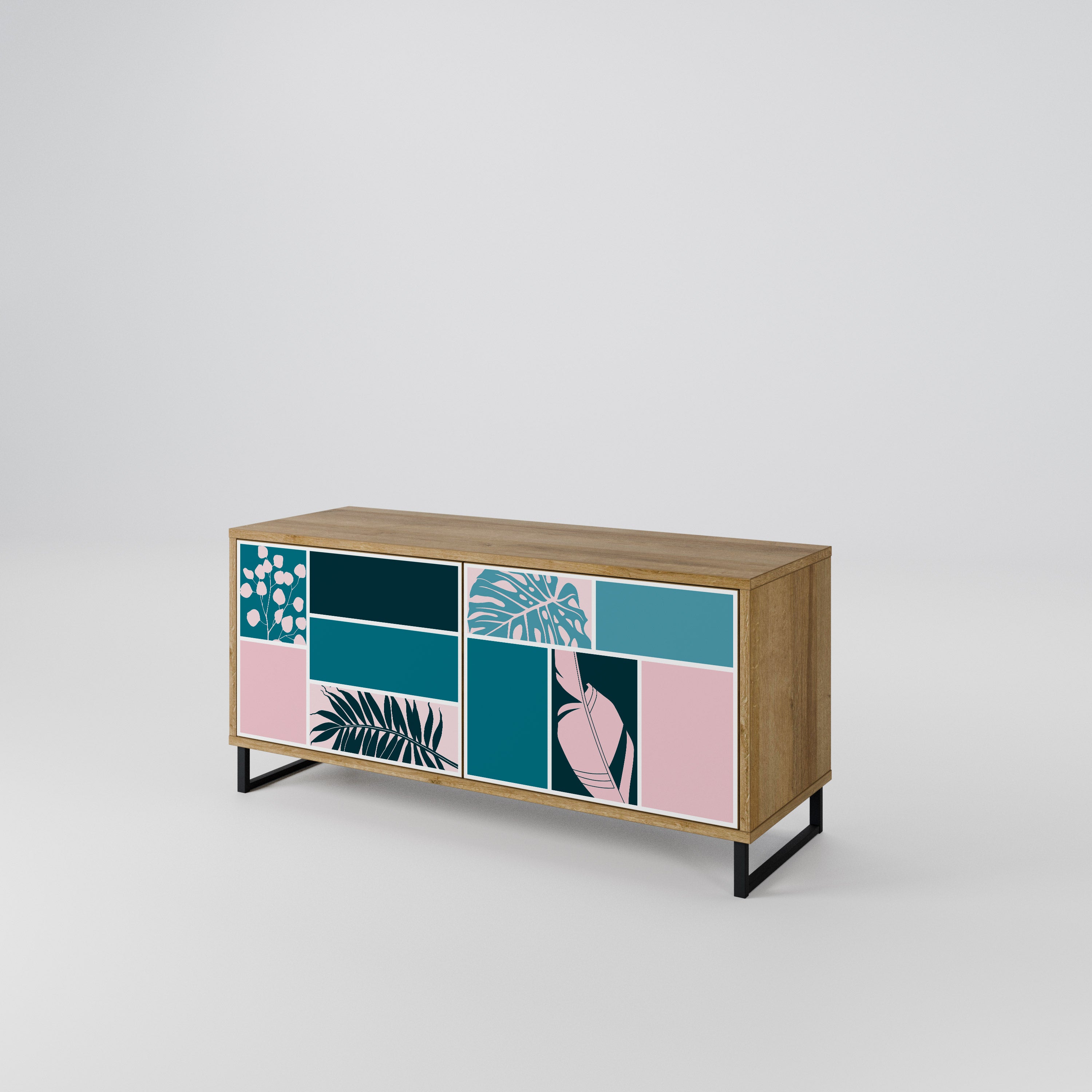 COMBINATION OF SHAPES Kompakt TV-bänk med 2 dörrar