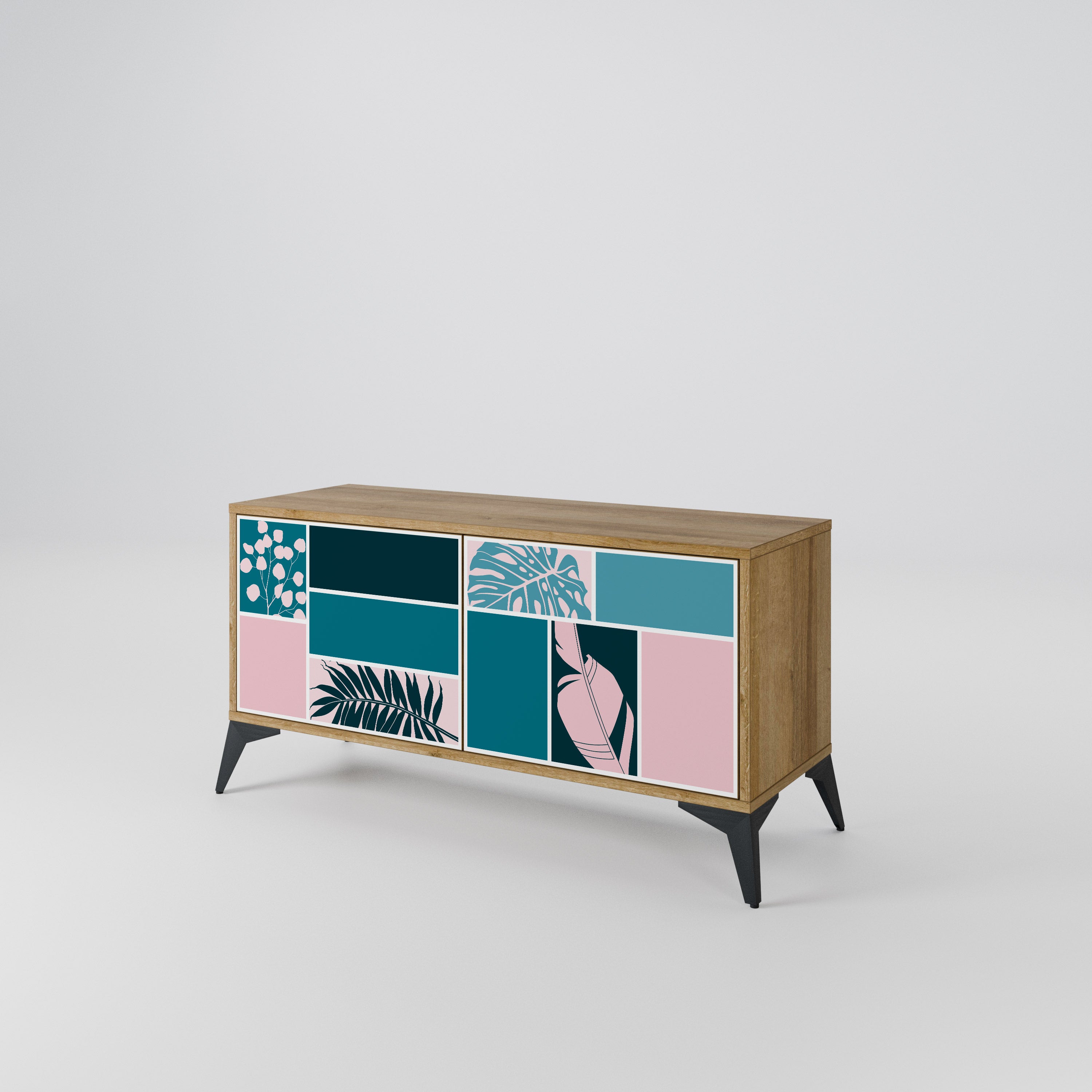 COMBINATION OF SHAPES Kompakt TV-bänk med 2 dörrar