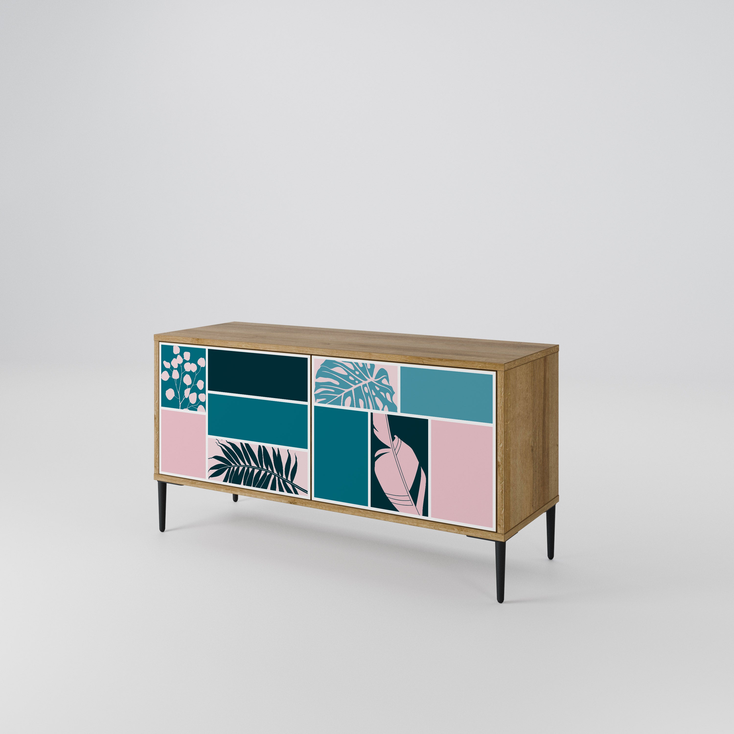 COMBINATION OF SHAPES Kompakt TV-bänk med 2 dörrar