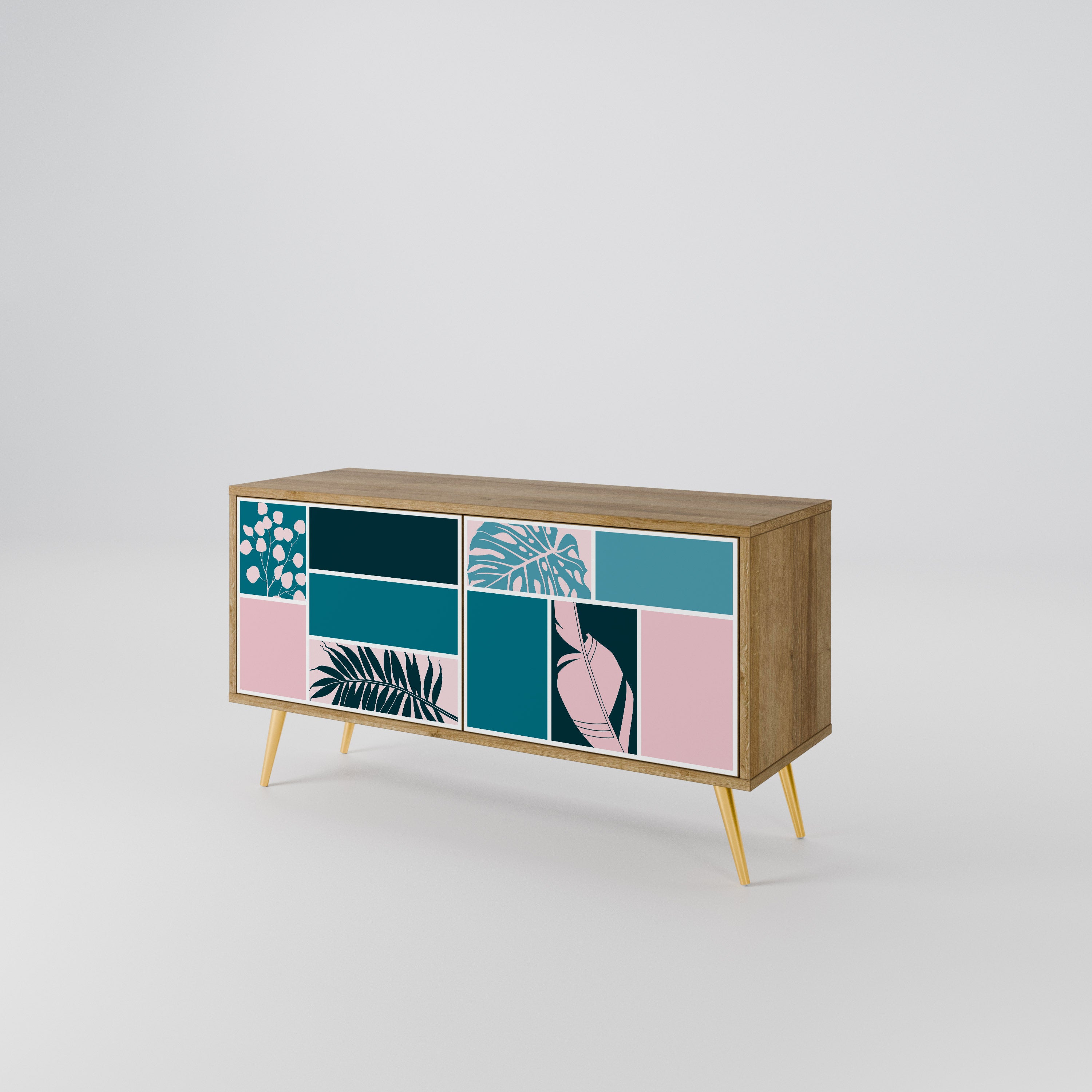 COMBINATION OF SHAPES Kompakt TV-bänk med 2 dörrar