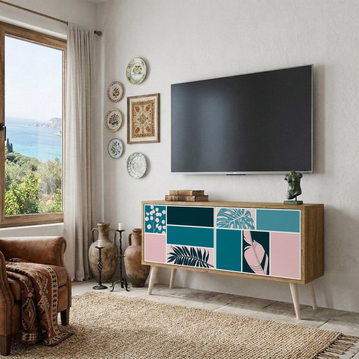 COMBINATION OF SHAPES Kompaktní dvoudveřový TV stolek