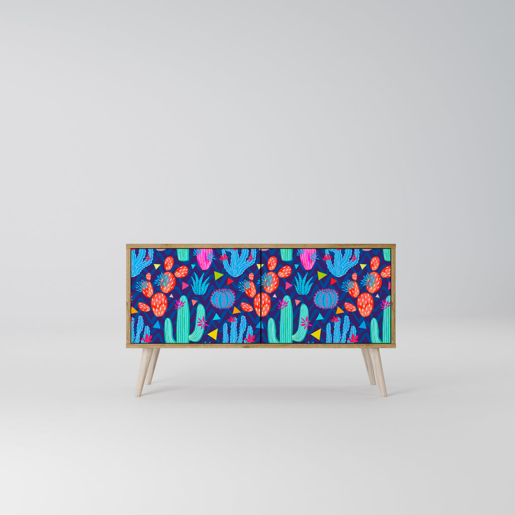 CACTUS VIBES Mueble de TV Compacto de 2 puertas