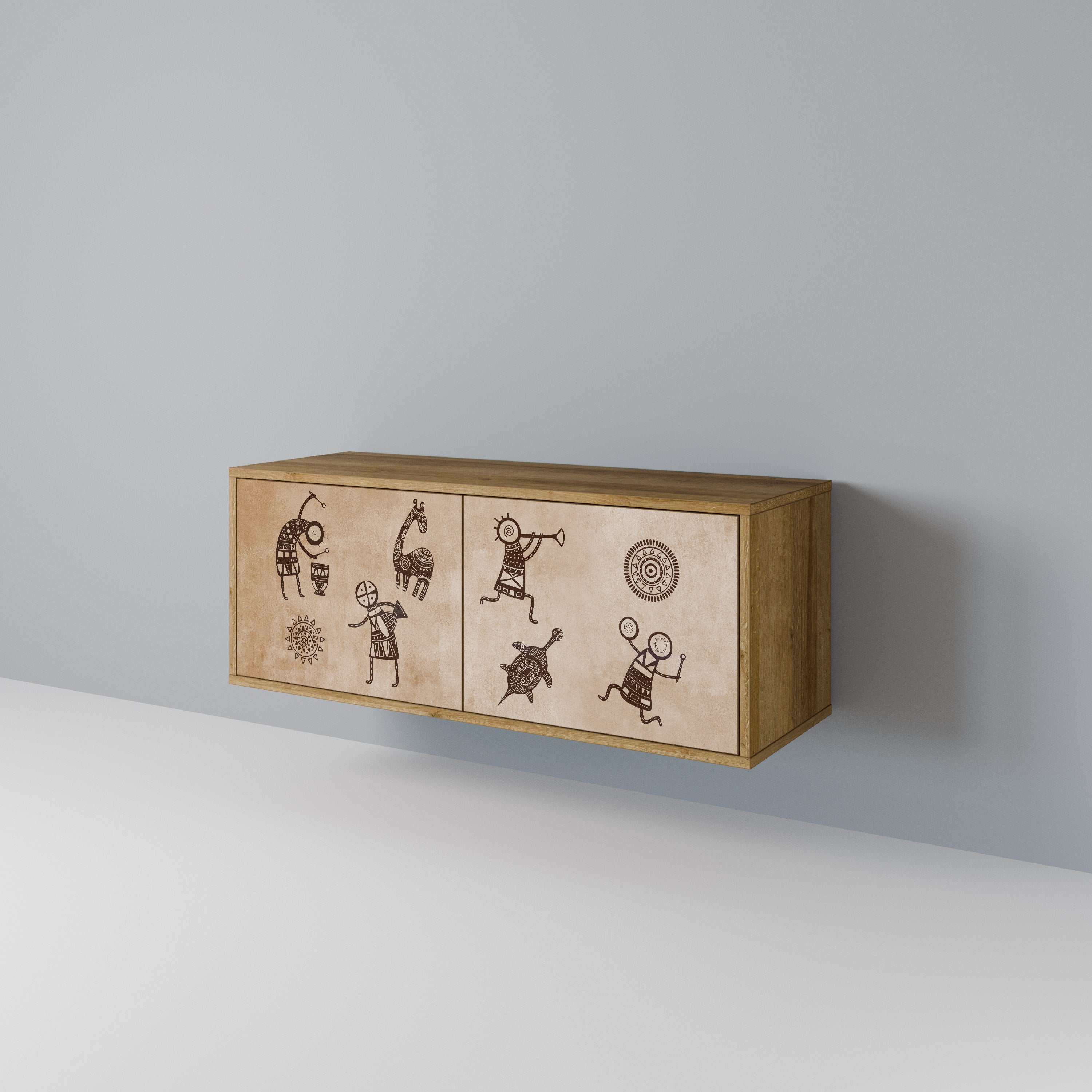 AFRICAN STYLE Kompakt TV-bänk med 2 dörrar