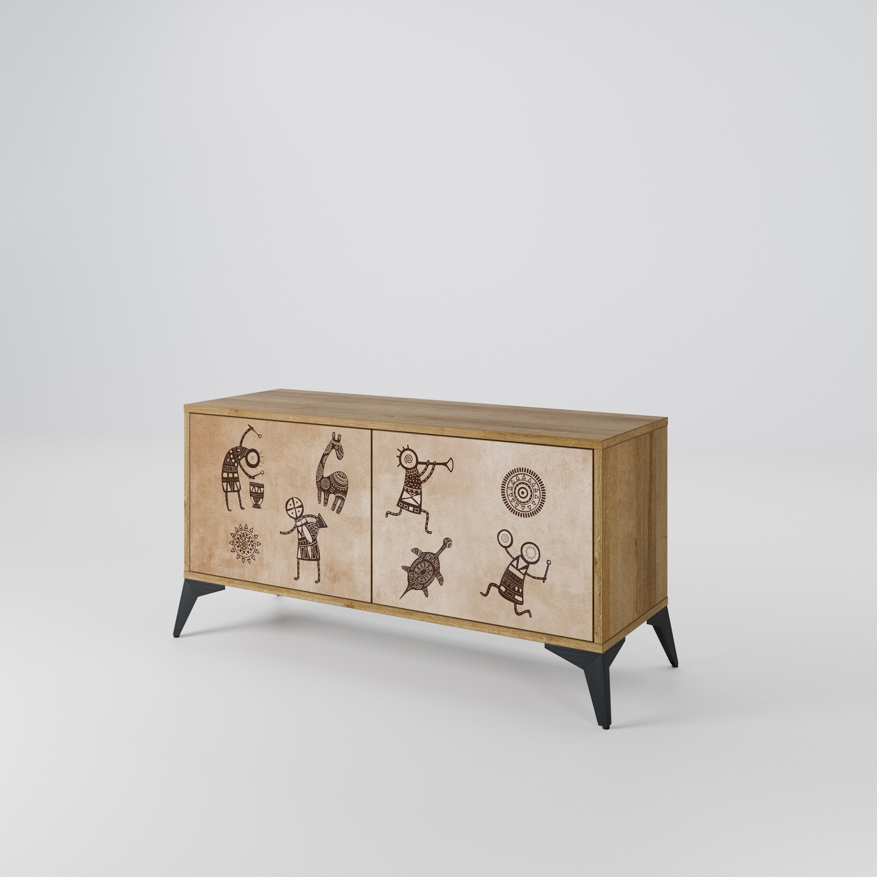 AFRICAN STYLE Kompakt TV-bänk med 2 dörrar