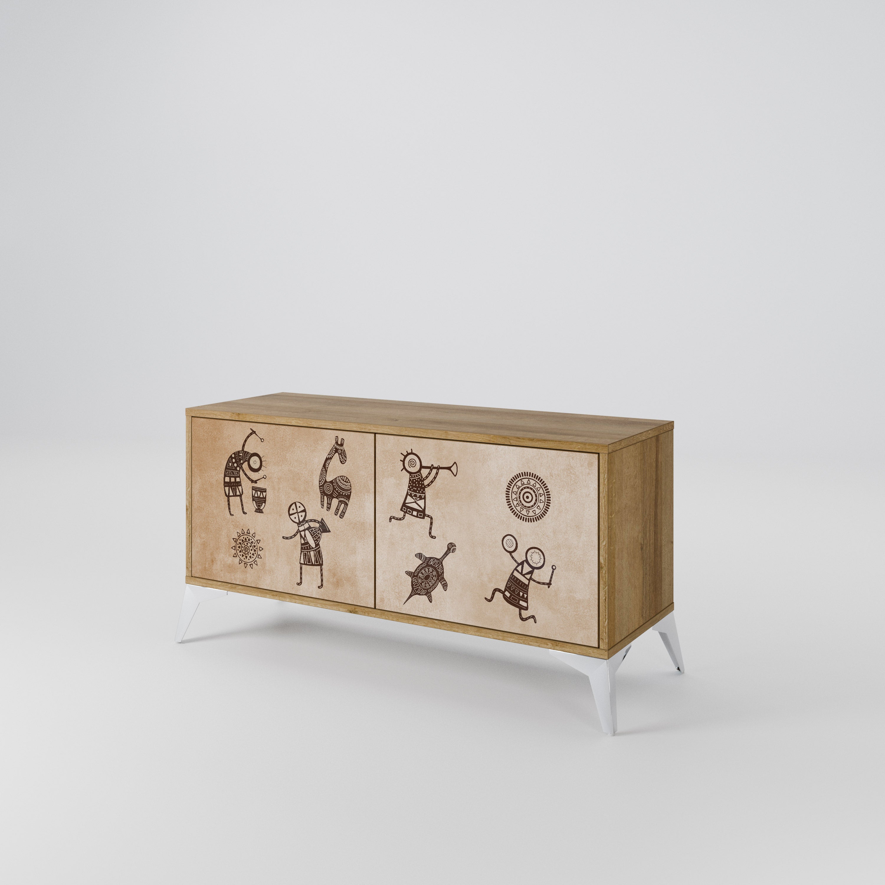 AFRICAN STYLE Kompakt TV-bänk med 2 dörrar