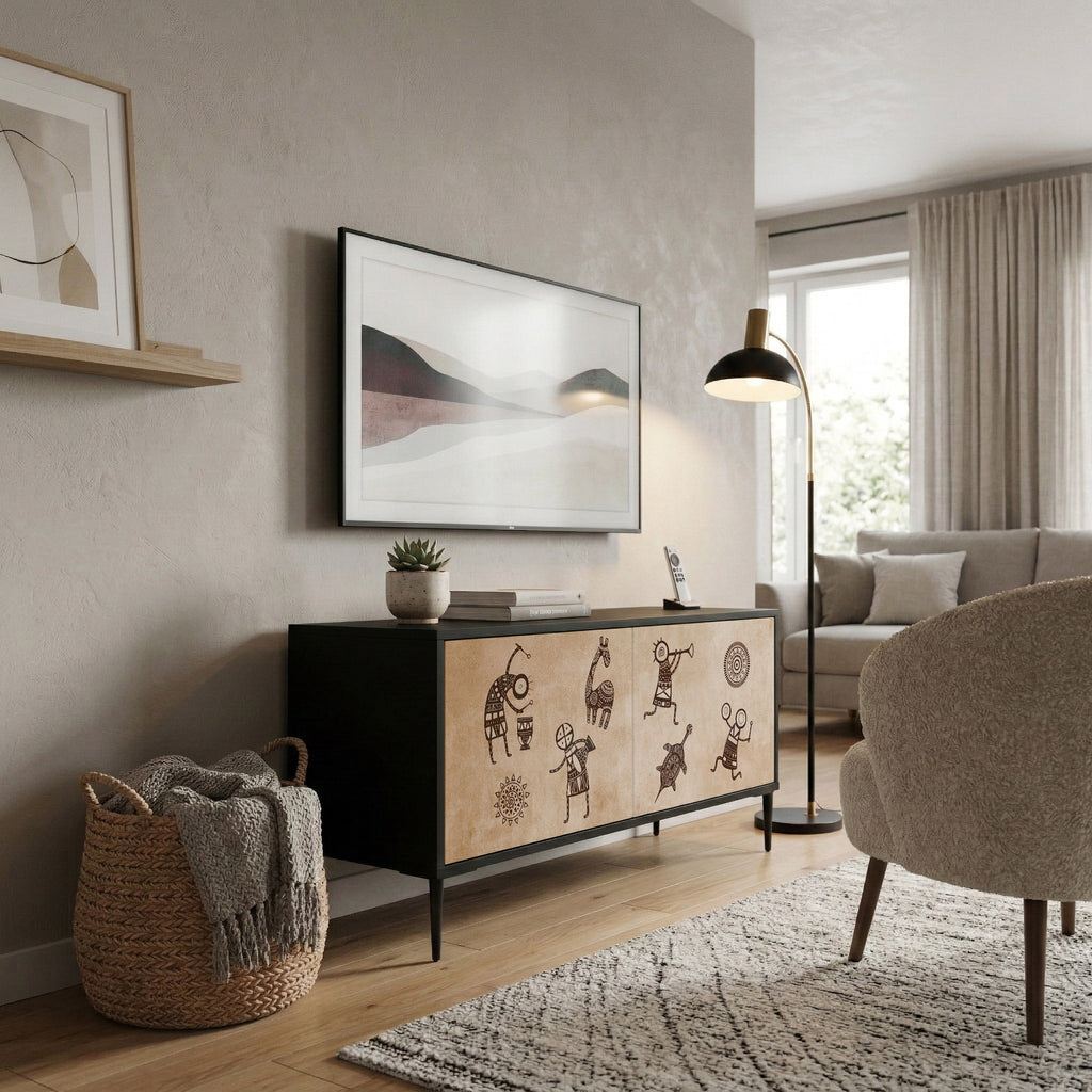 AFRICAN STYLE Mobile TV Compatto a 2 Ante