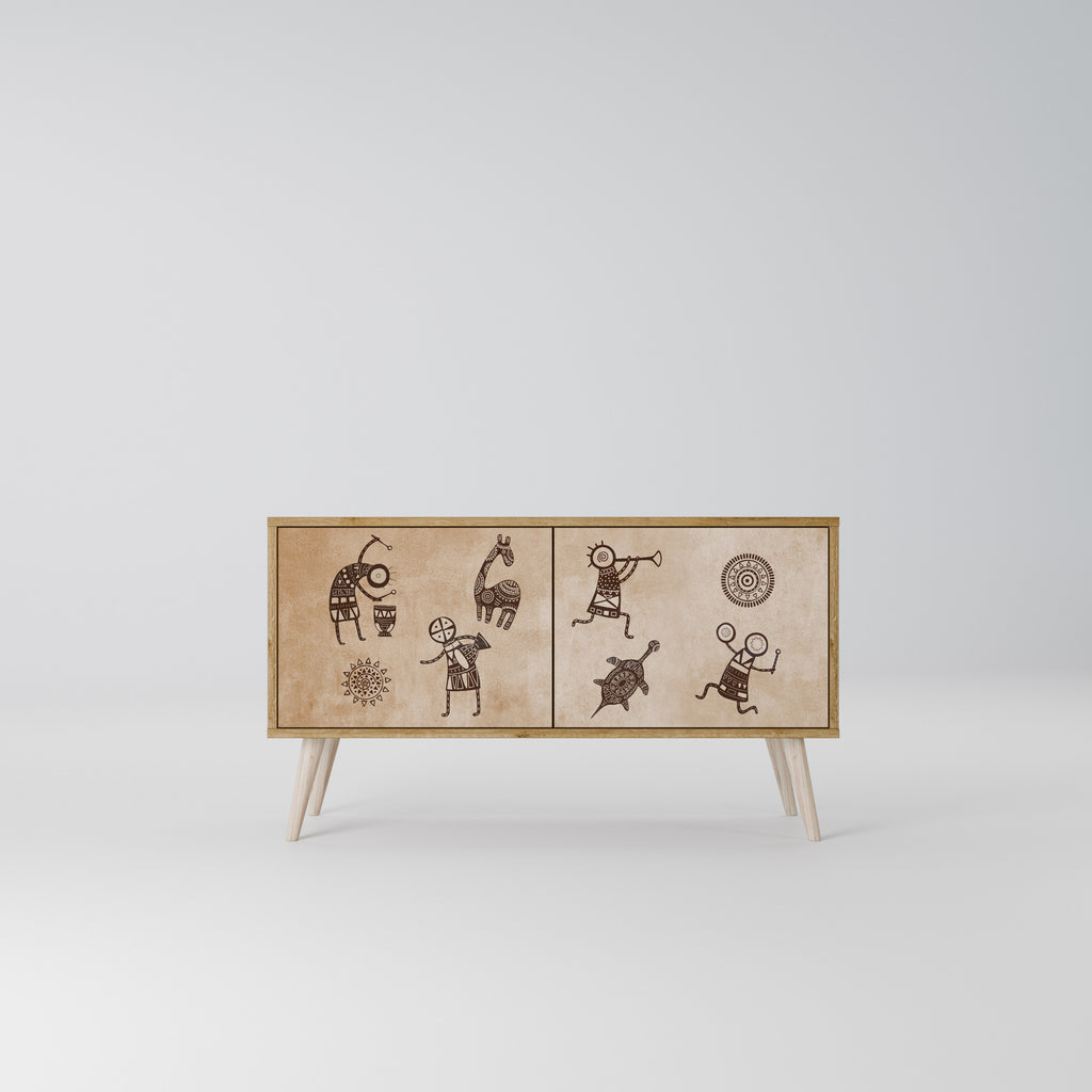 AFRICAN STYLE Mobile TV Compatto a 2 Ante