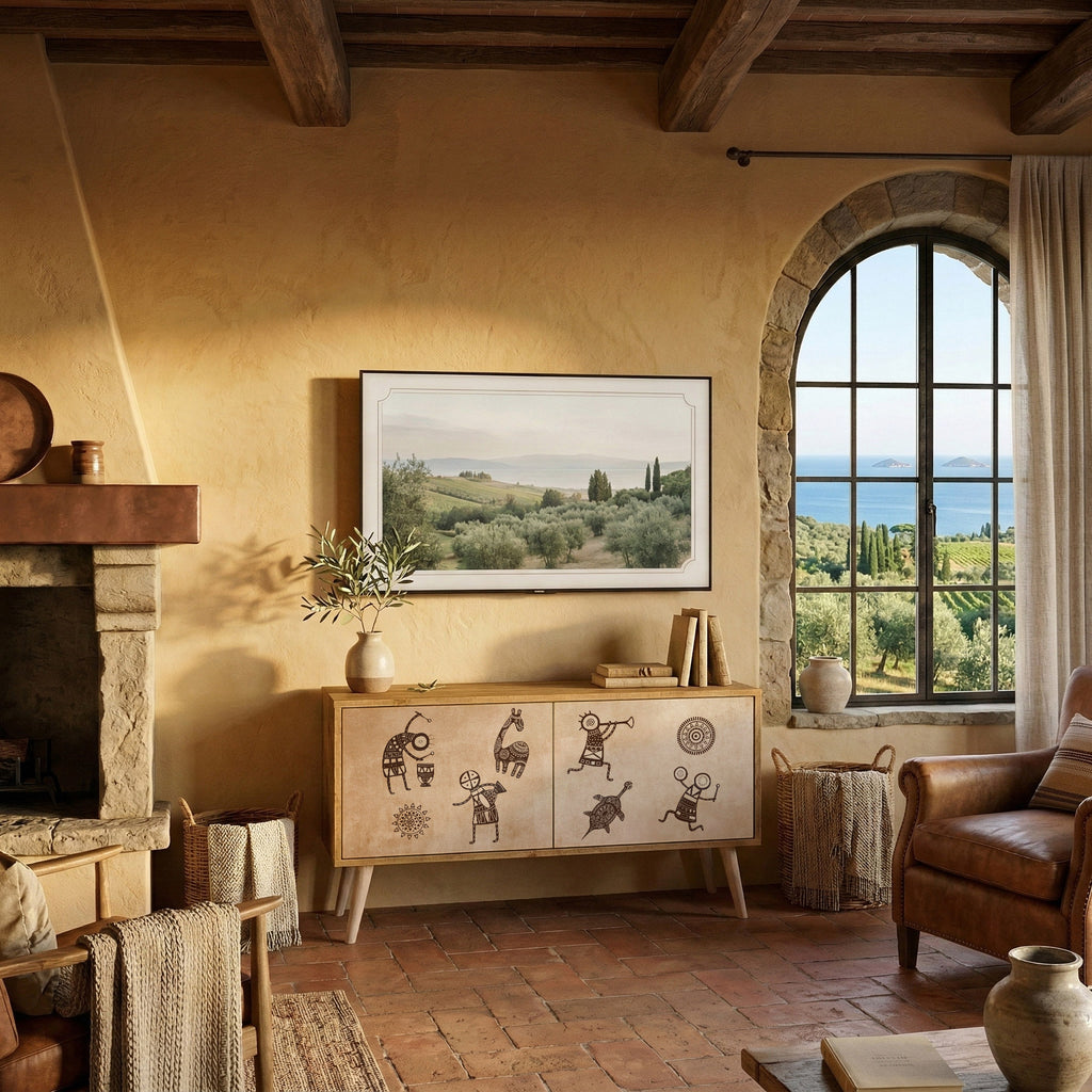 AFRICAN STYLE Mobile TV Compatto a 2 Ante