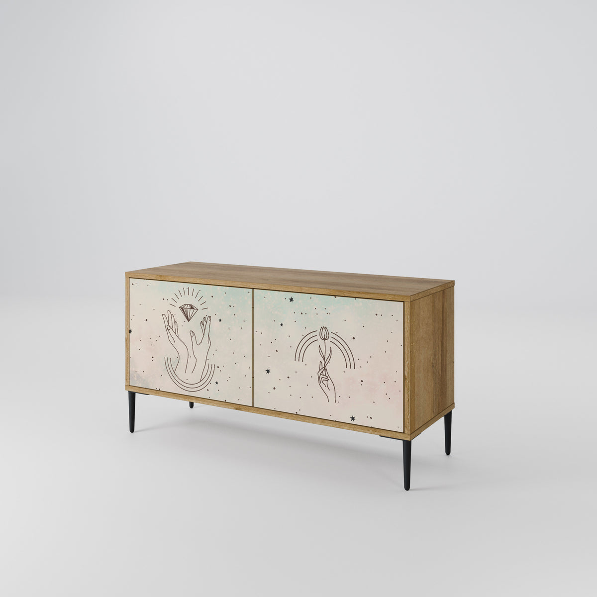 DELICATE BEAUTY Kompaktní dvoudveřový TV stolek
