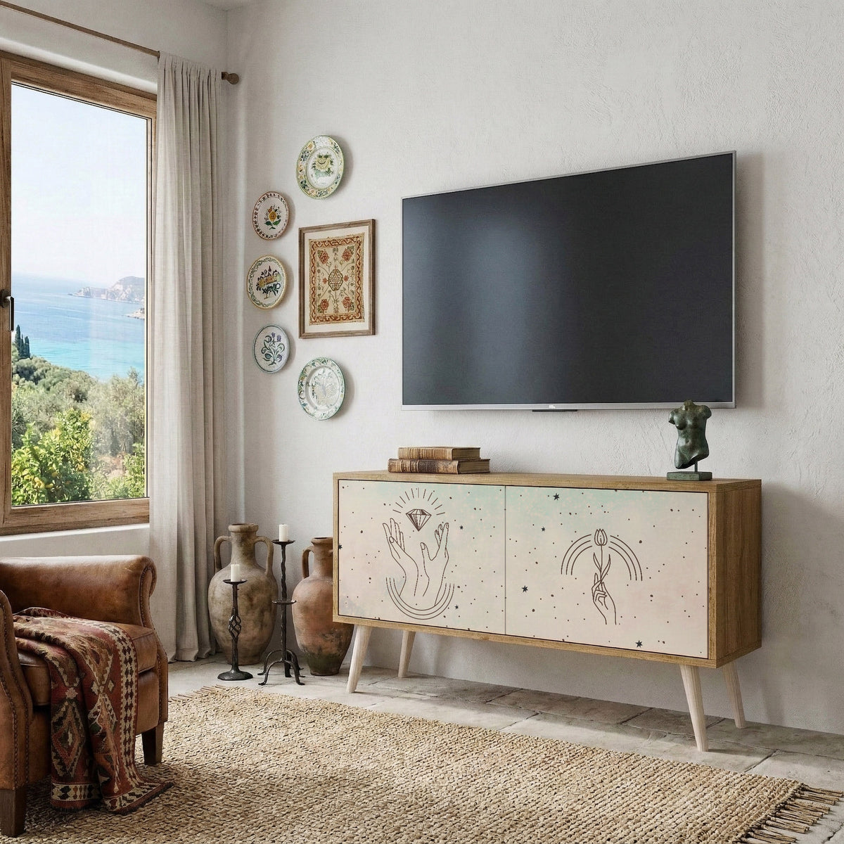 DELICATE BEAUTY Kompaktní dvoudveřový TV stolek