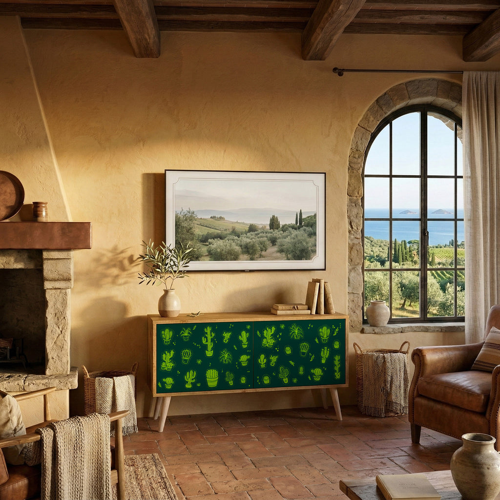 DESERT GREEN Kompaktes 2-türiges TV-Lowboard