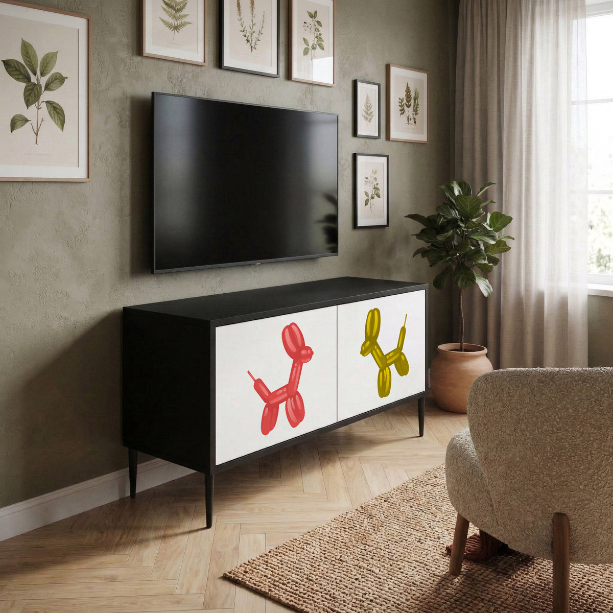 CHILDHOOD MEMORY Mueble de TV Compacto de 2 puertas