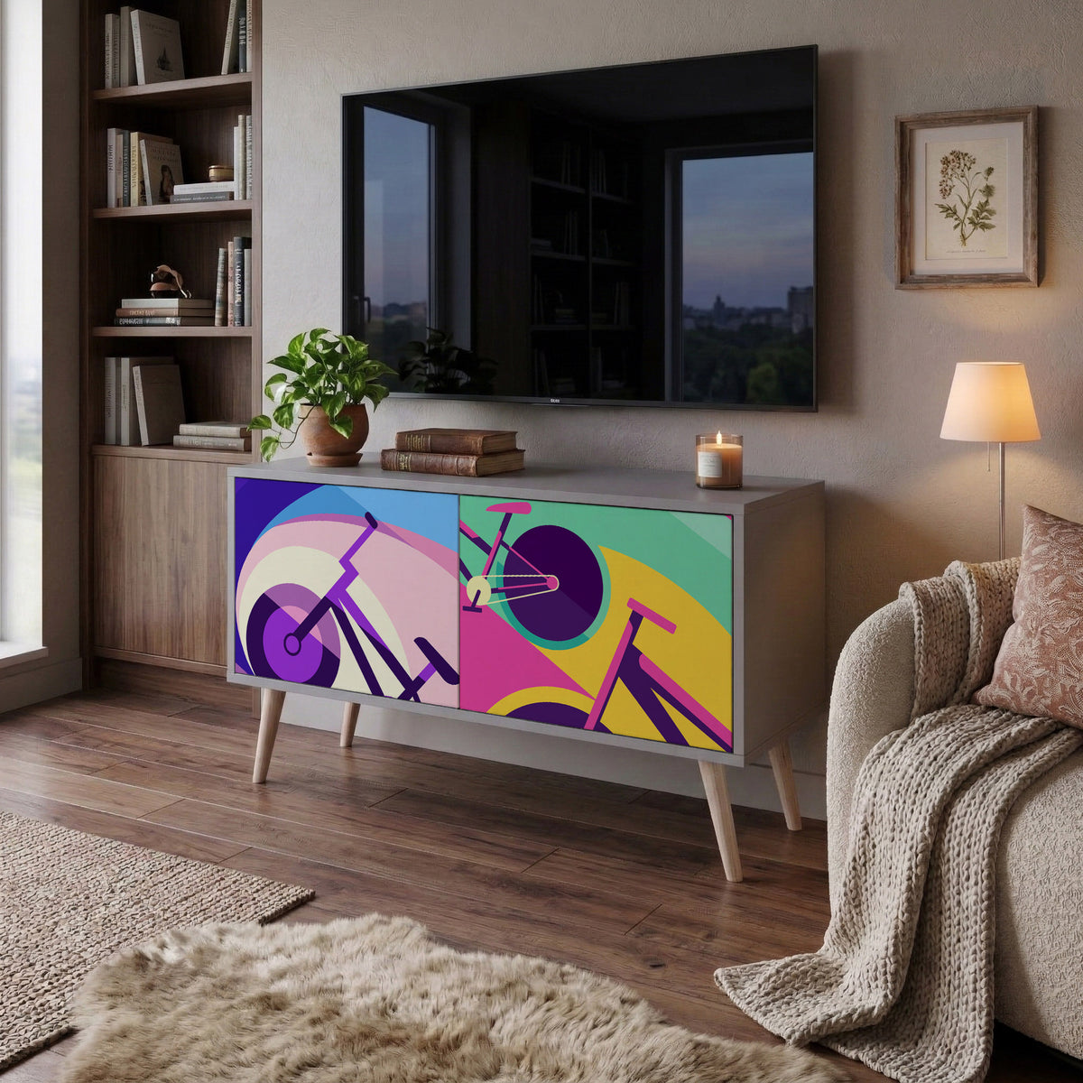 BIKE DREAMS Kompaktní dvoudveřový TV stolek