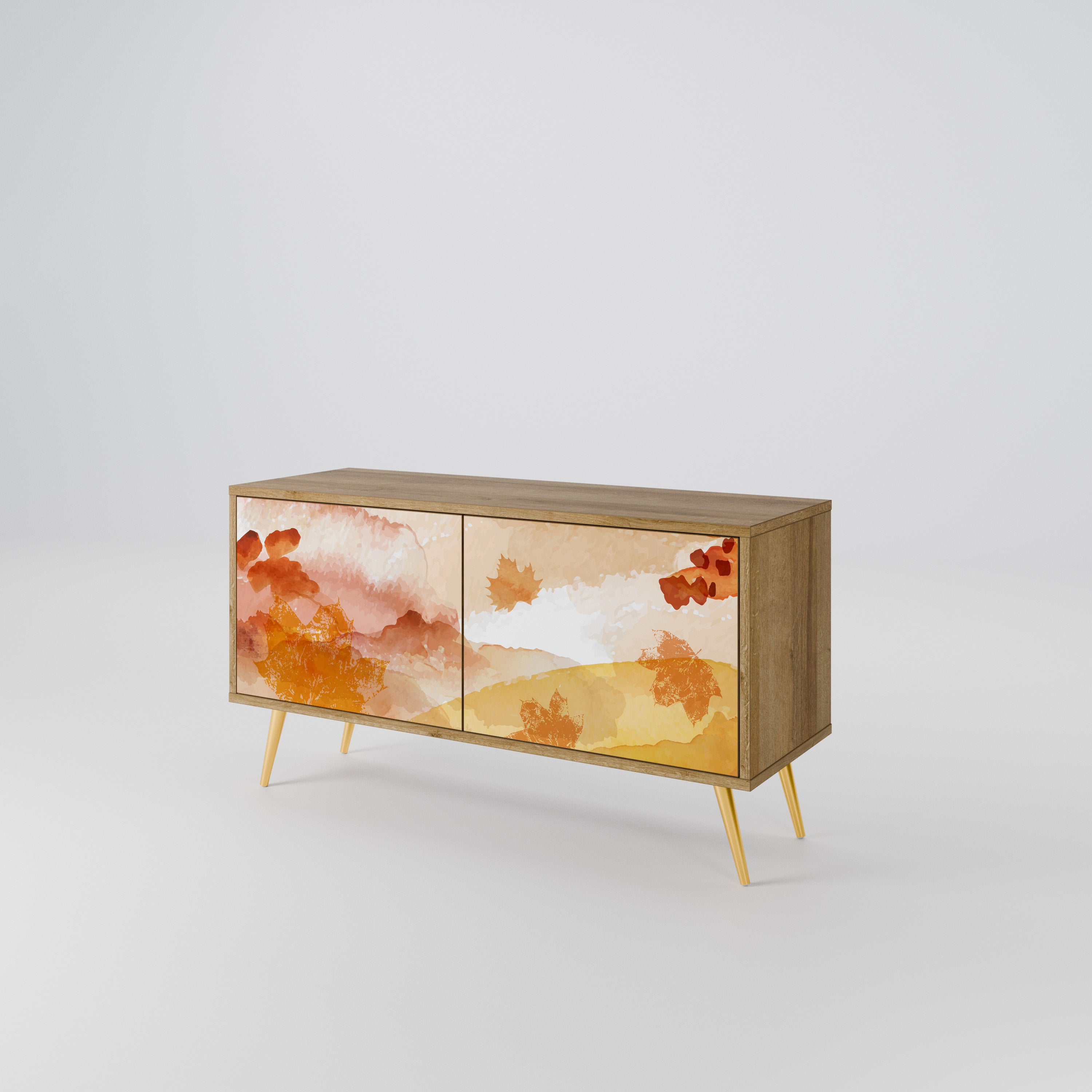 TRACES OF AUTUMN Kompakt TV-bänk med 2 dörrar