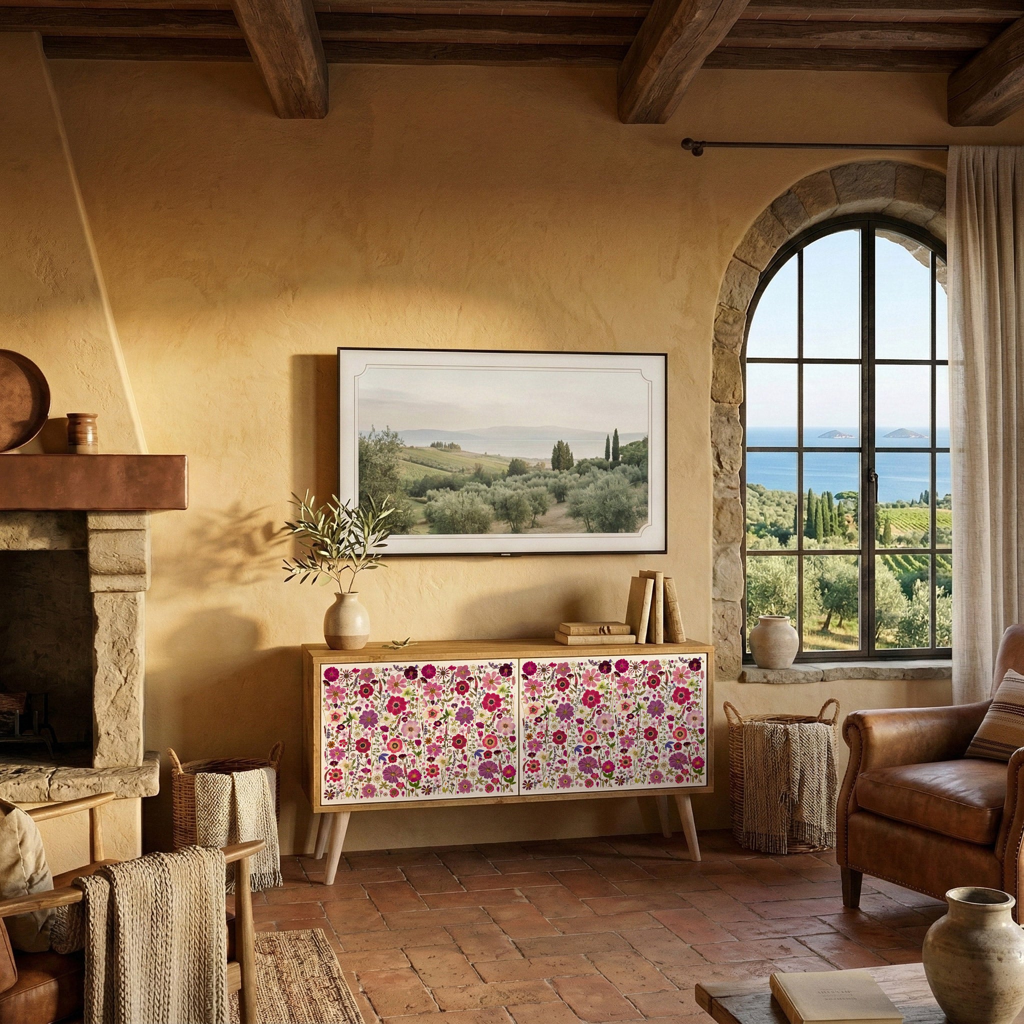 PETAL GARDEN Móvel de TV Compacto de 2 Portas