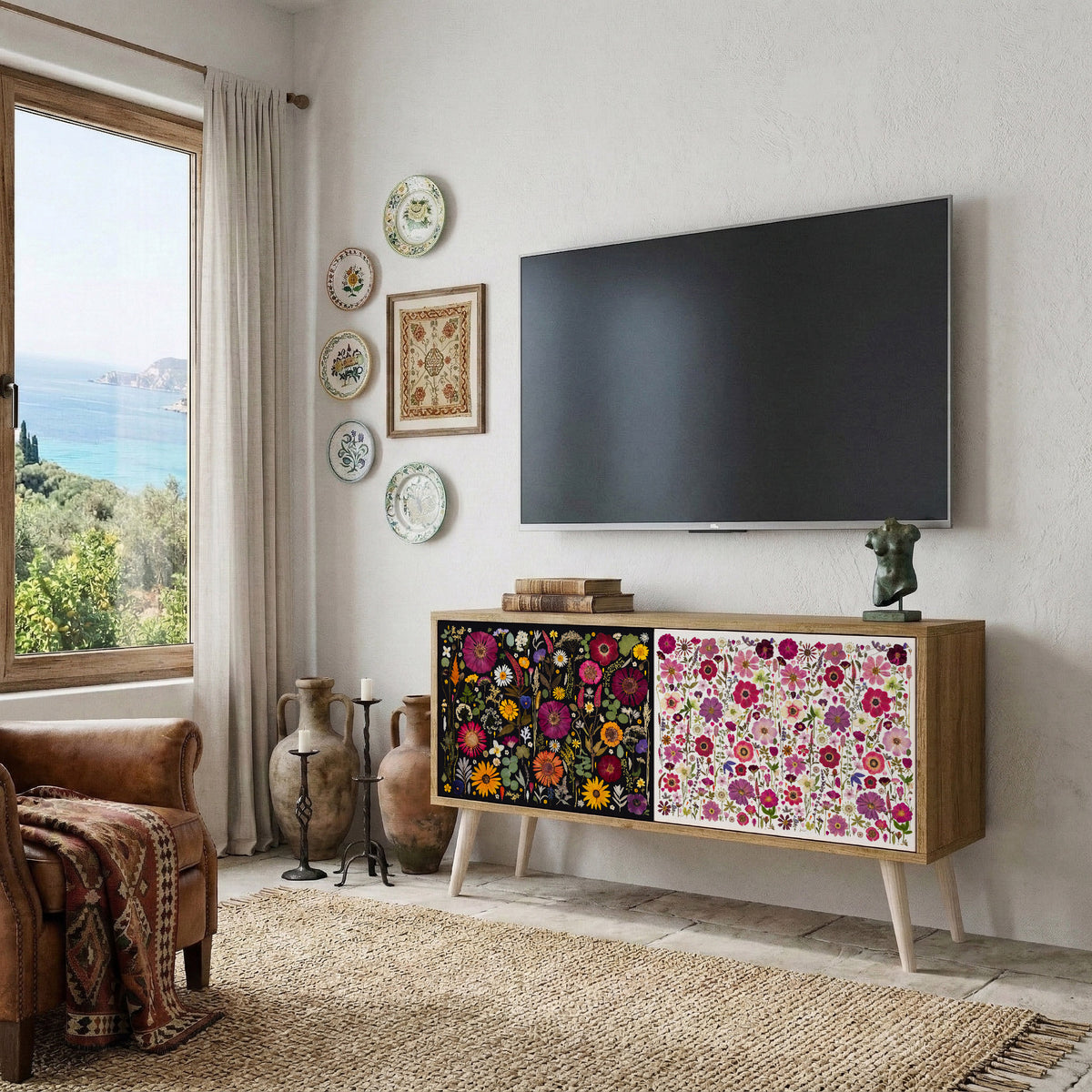 DAYNITE GARDEN Mueble de TV Compacto de 2 puertas