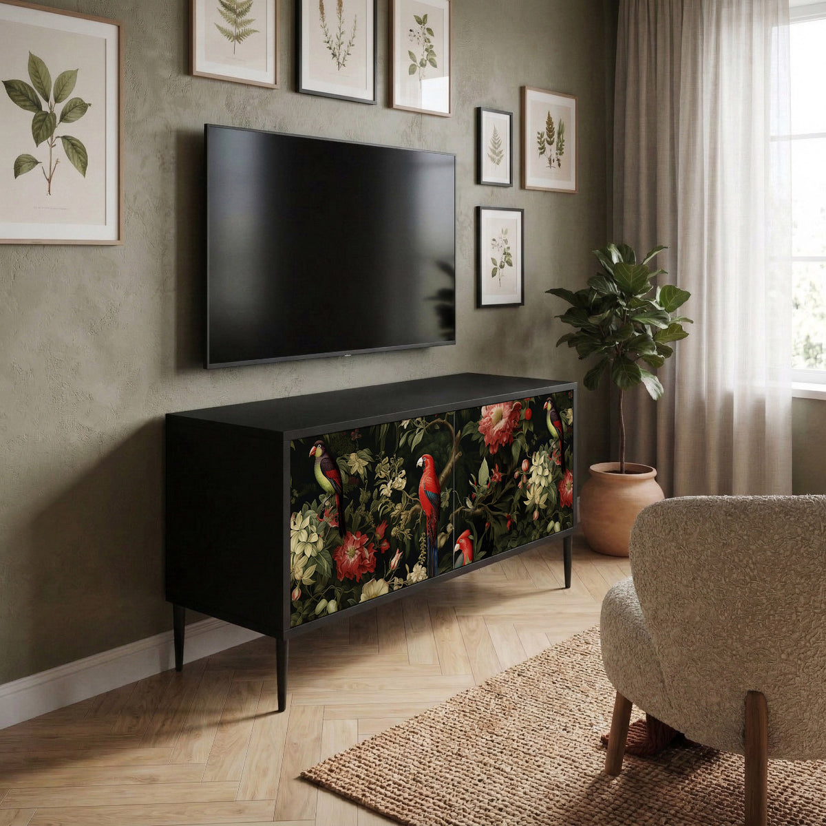 FLORAL FANTASIA Kompaktes 2-türiges TV-Lowboard