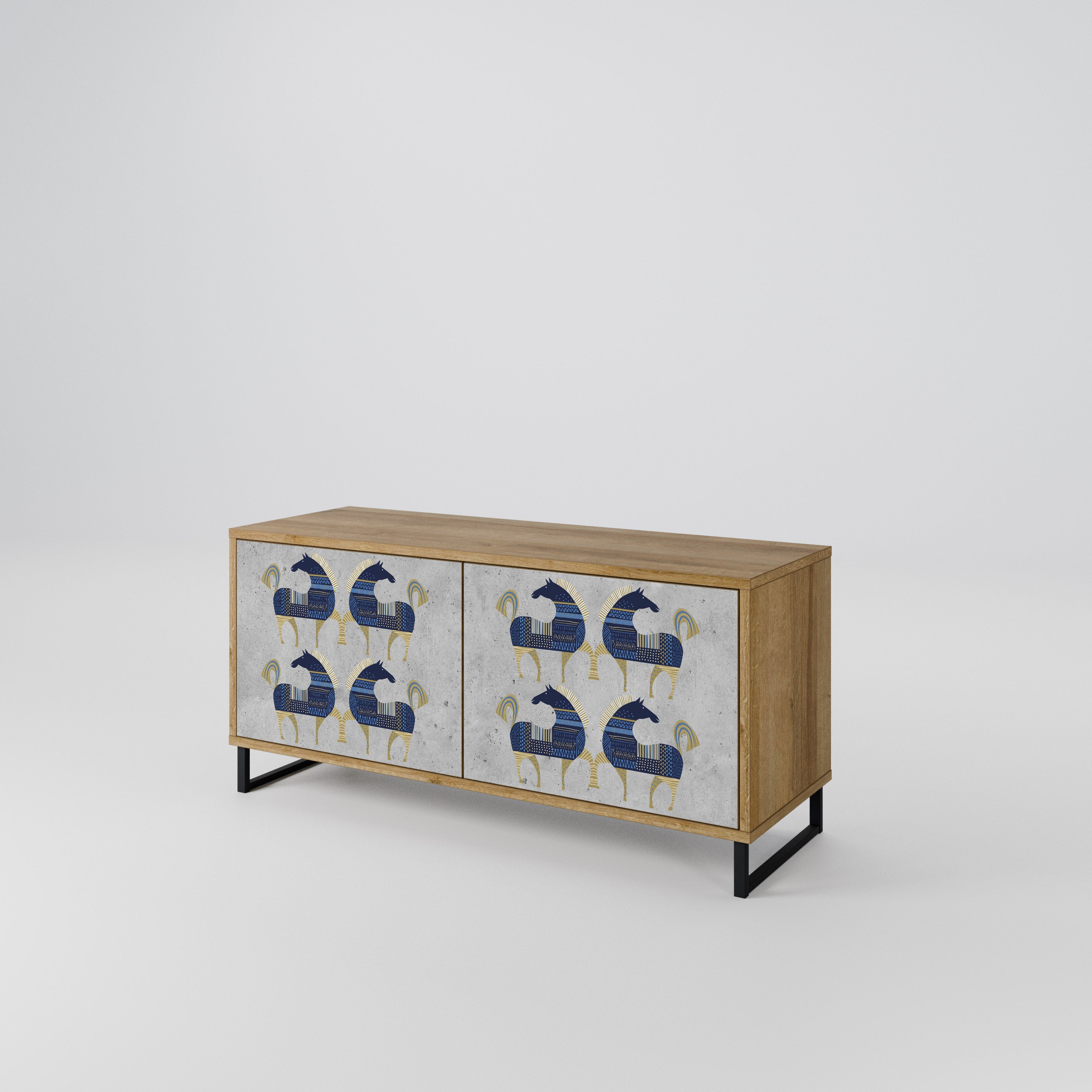 MAJESTIC STEED Kompakt TV-bänk med 2 dörrar