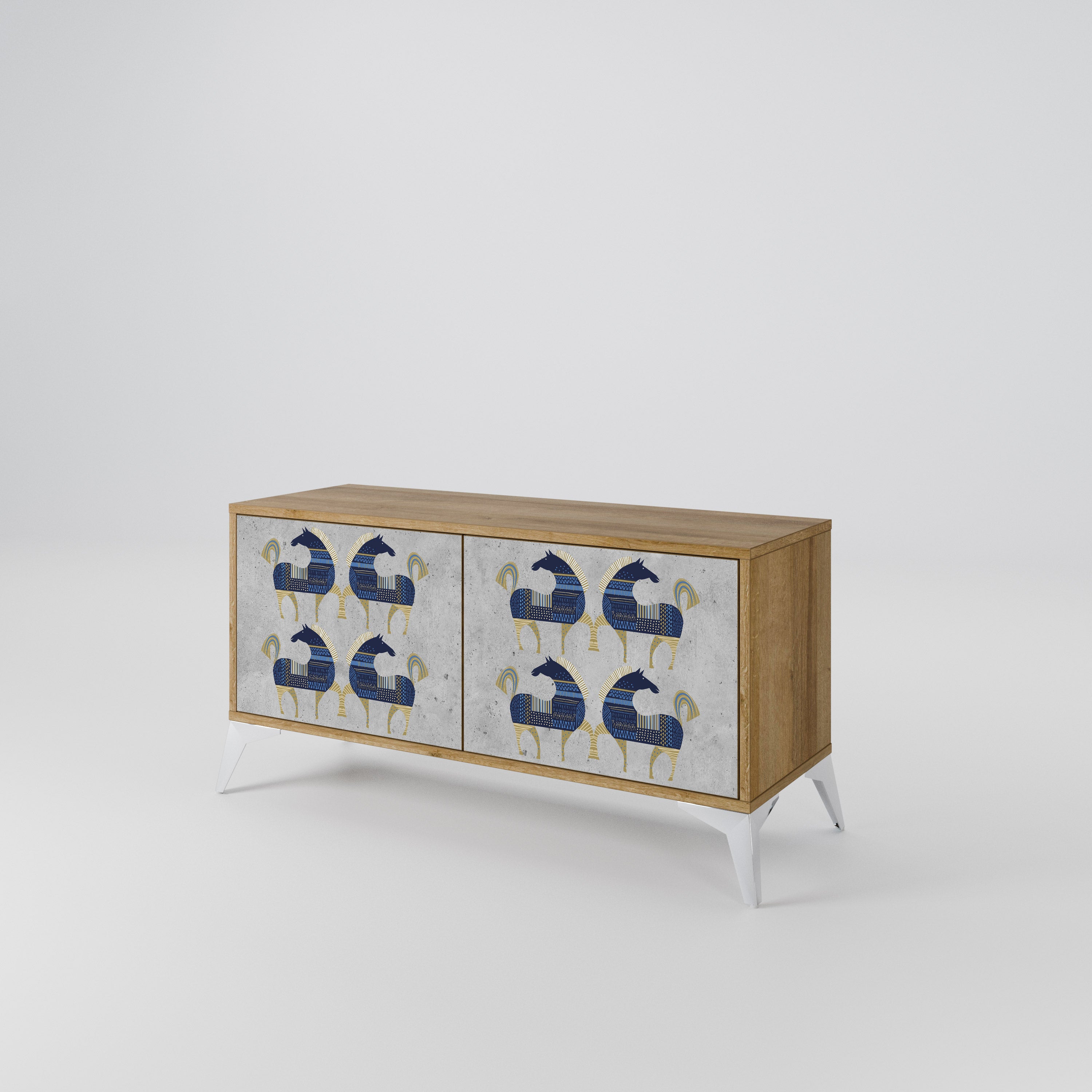 MAJESTIC STEED Kompakt TV-bänk med 2 dörrar