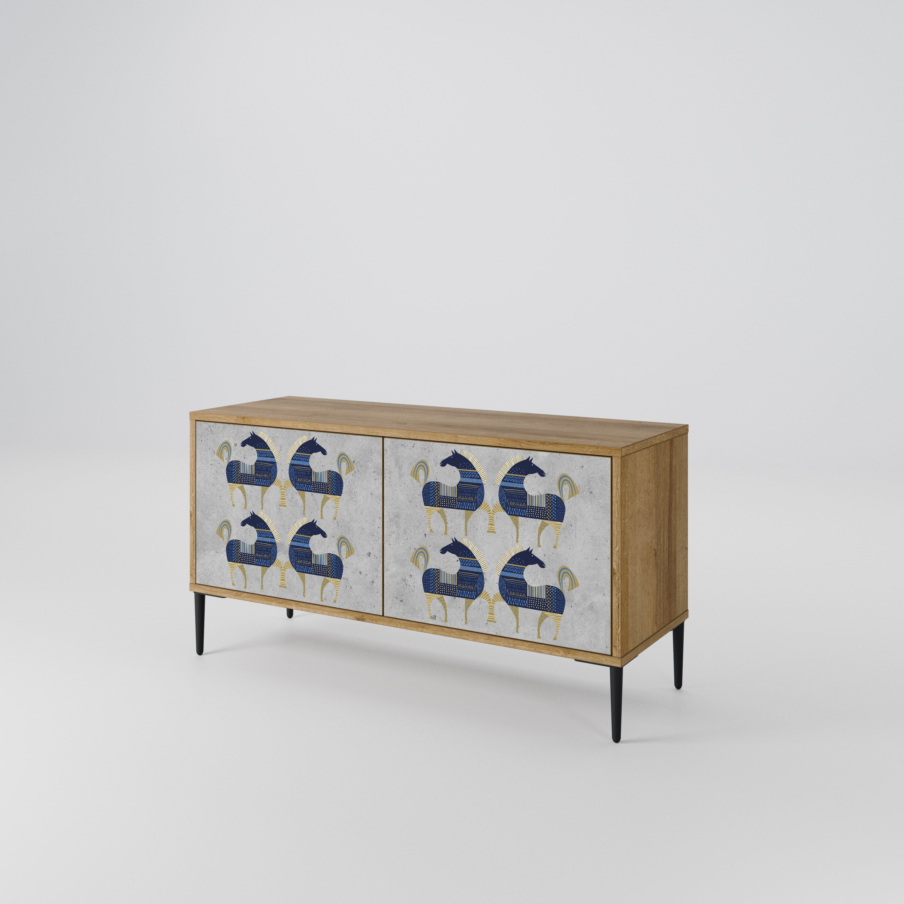 MAJESTIC STEED Kompakt TV-bänk med 2 dörrar