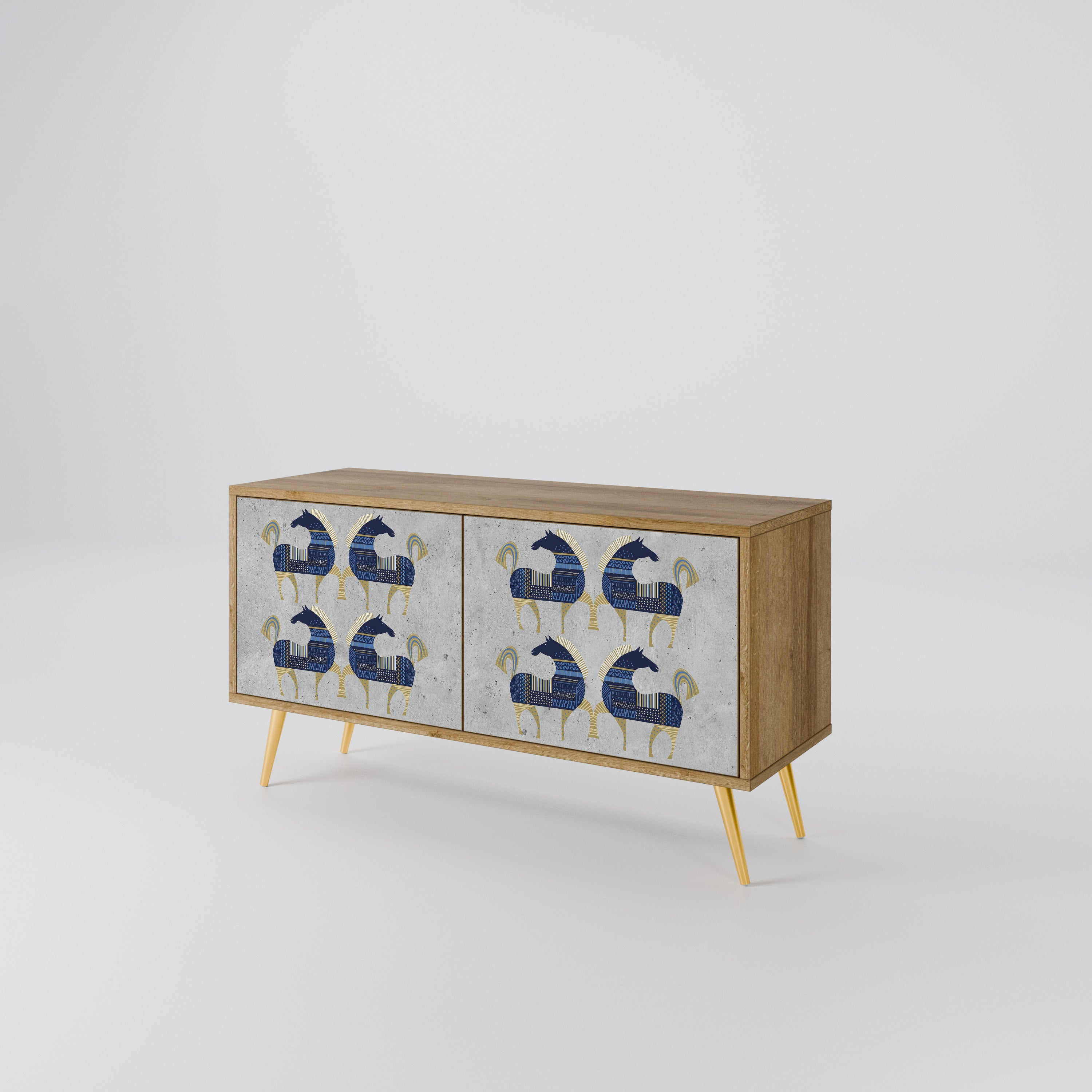 MAJESTIC STEED Kompakt TV-bänk med 2 dörrar