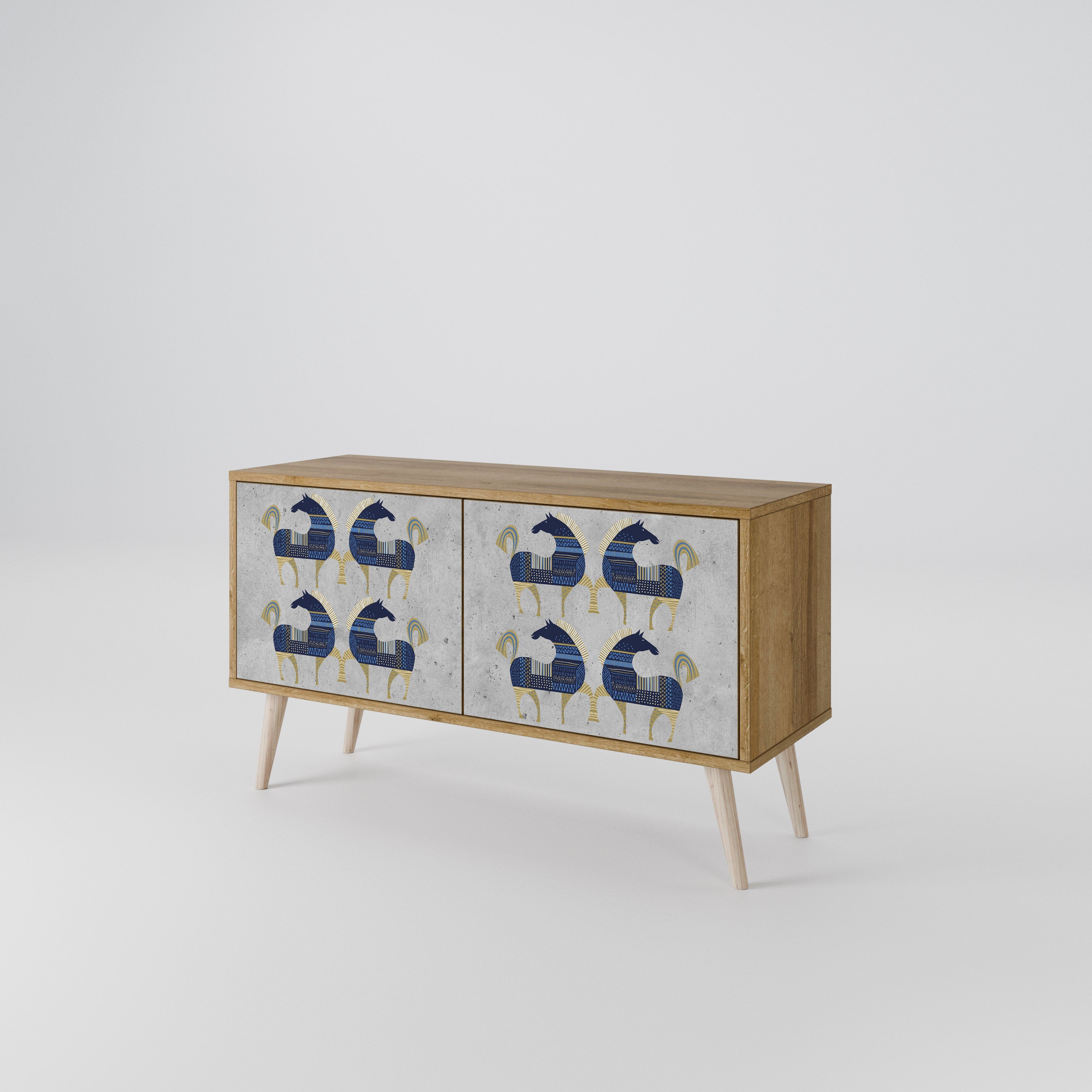 MAJESTIC STEED Kompakt TV-bänk med 2 dörrar