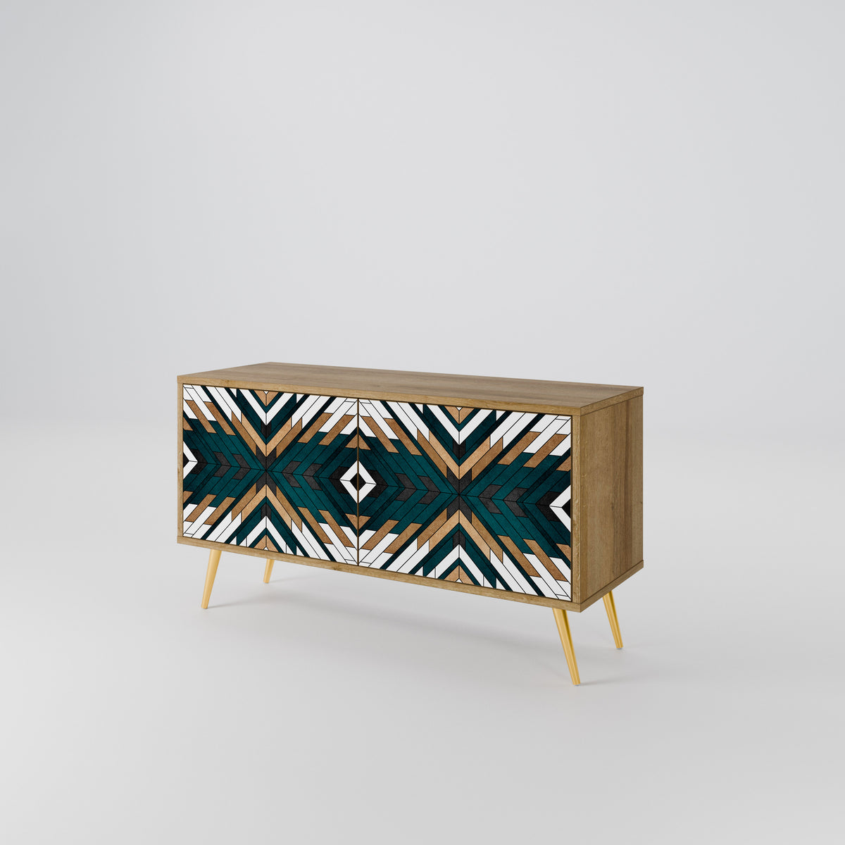 ARTISTIC GEOMETRY Compact 2-Door TV Cabinet