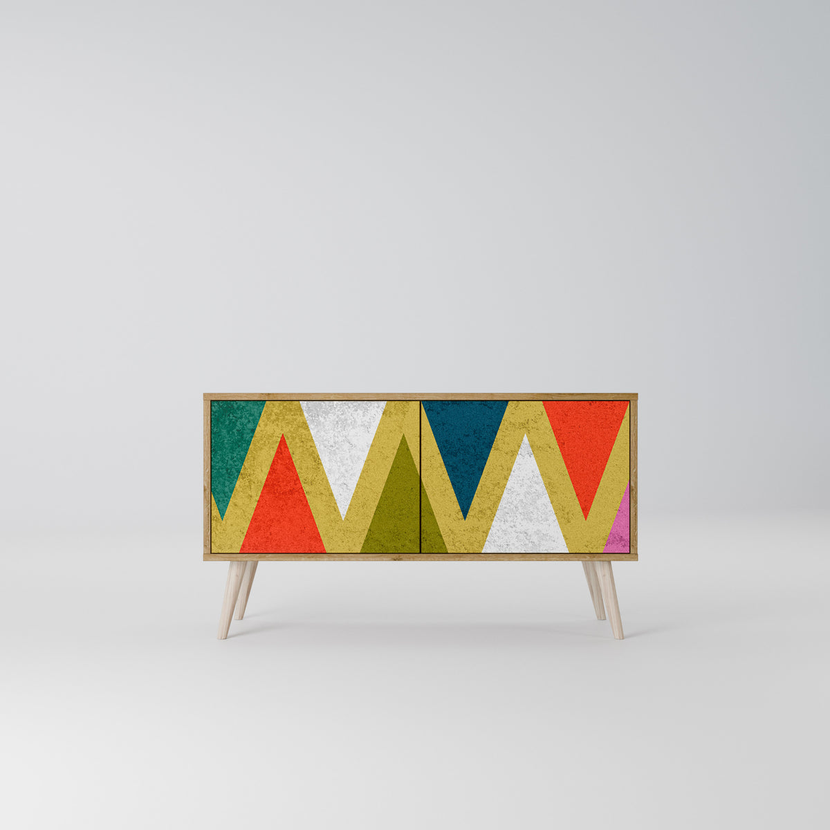 COLORFUL TRIANGLES Compact 2-Door TV Cabinet