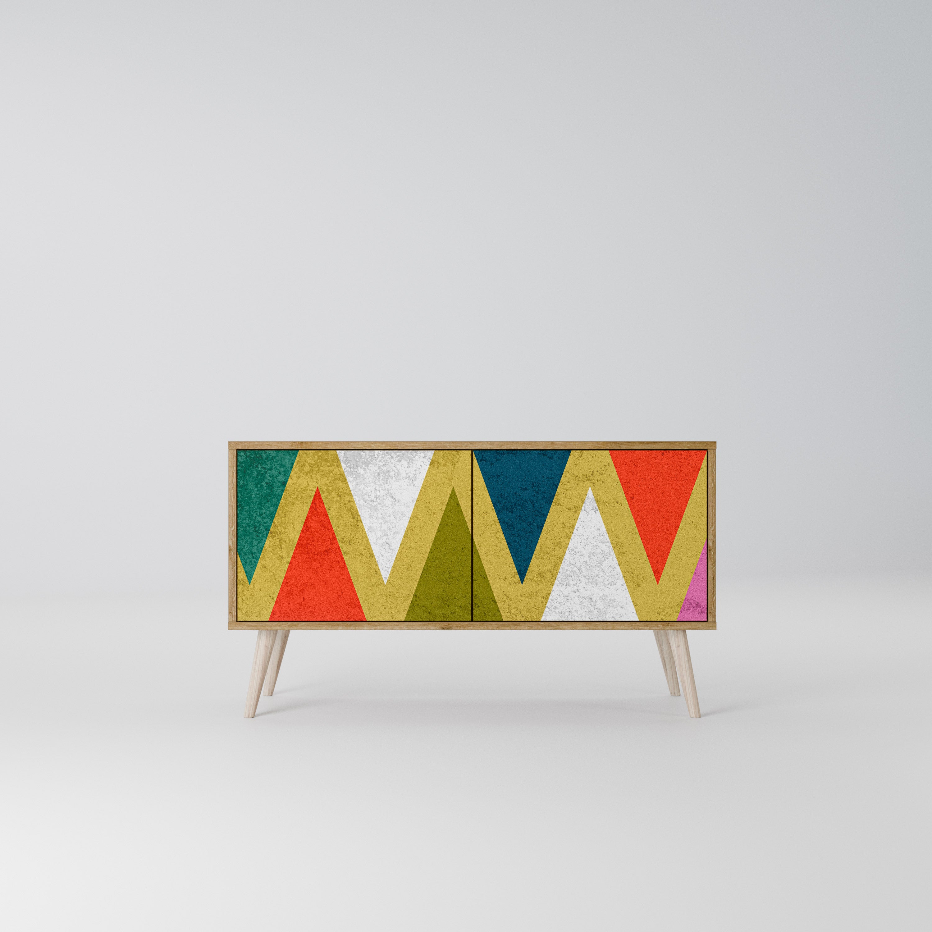 COLORFUL TRIANGLES Kompaktes 2-türiges TV-Lowboard